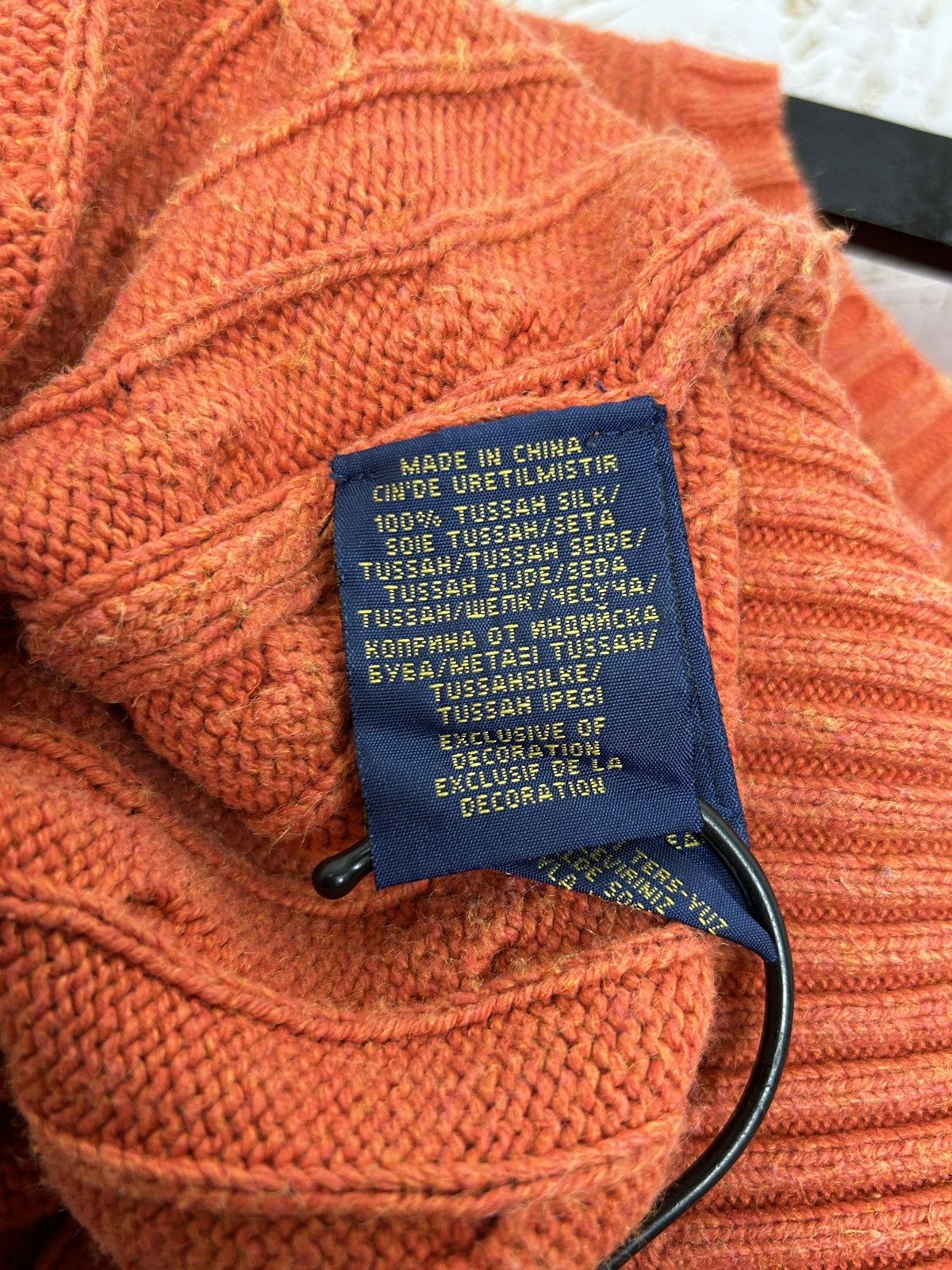 Polo Ralph Lauren Polo By Ralph Lauren 100% Silk Cable Knit Sweater In Orange Size US XL / EU 56 / 4 - 9 Thumbnail
