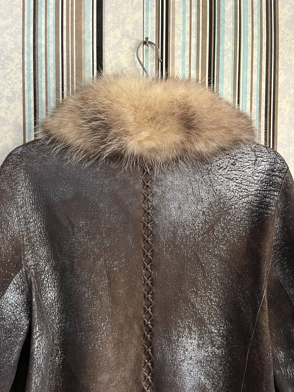 14th Addiction 1990s white bear corp fur leather boho shearling jacket #C1 Size M / US 6-8 / IT 42-44 - 7 Thumbnail