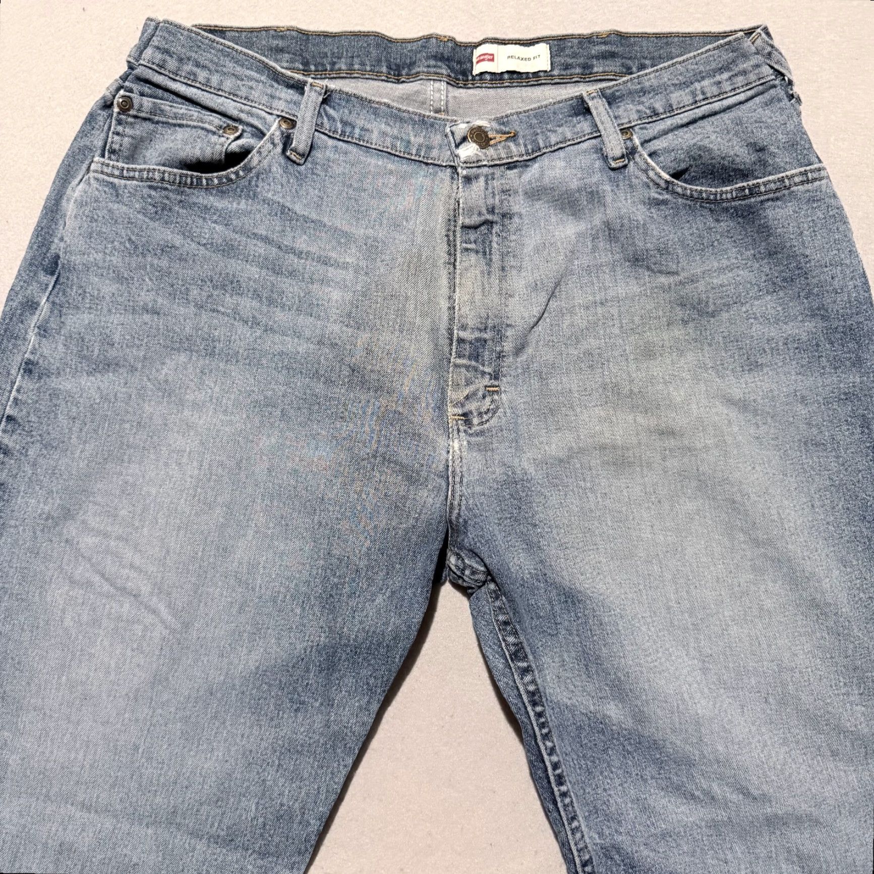 Wrangler Wrangler Jeans Denim Blue Mid Rise Relaxed Fit Straight - 36x27 Size US 36 / EU 52 - 3 Thumbnail