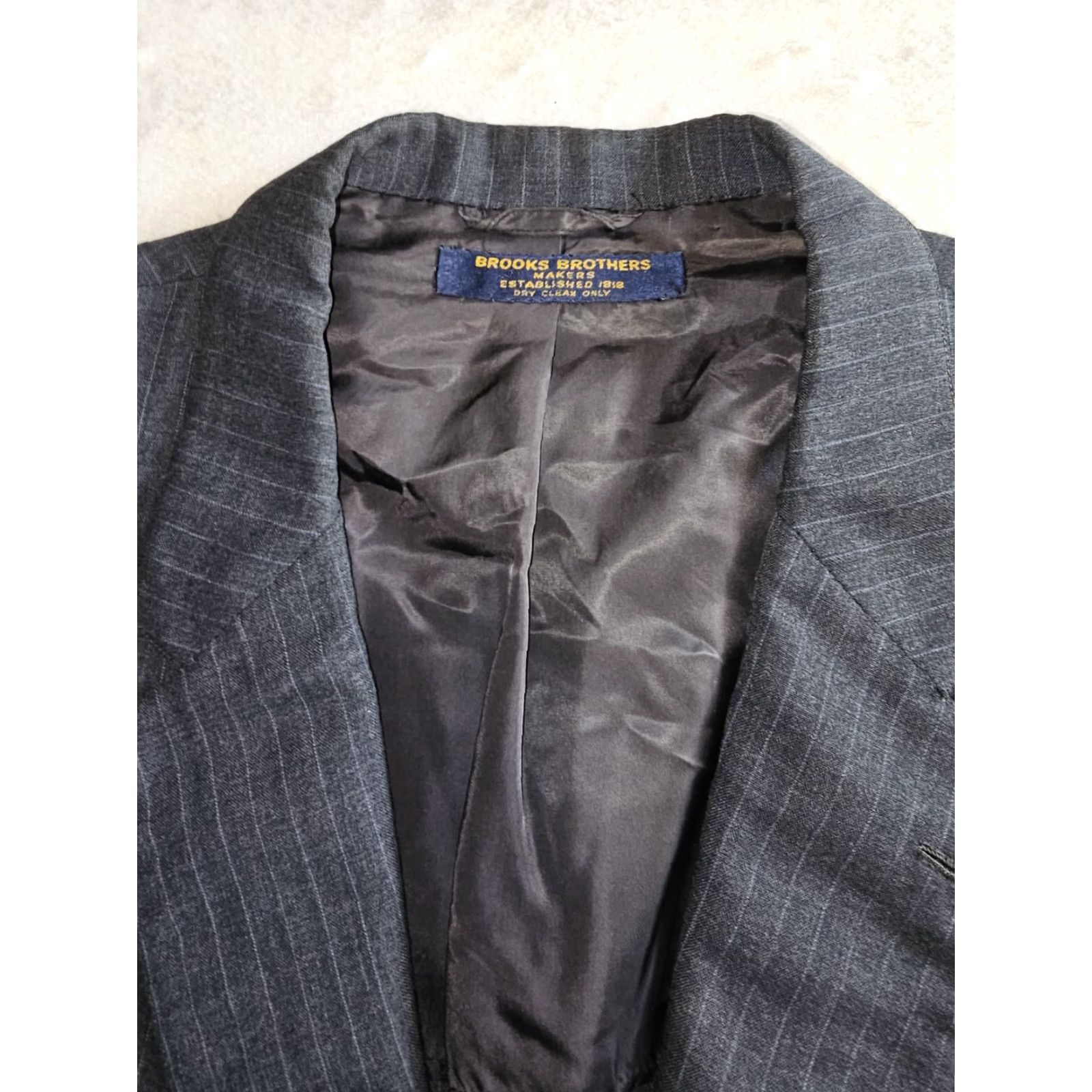 Brooks Brothers VINTAGE Brooks Brothers Blazer Mens 48 Long Wool Blend Sport Coat Dark Blue Size 48R - 5 Thumbnail