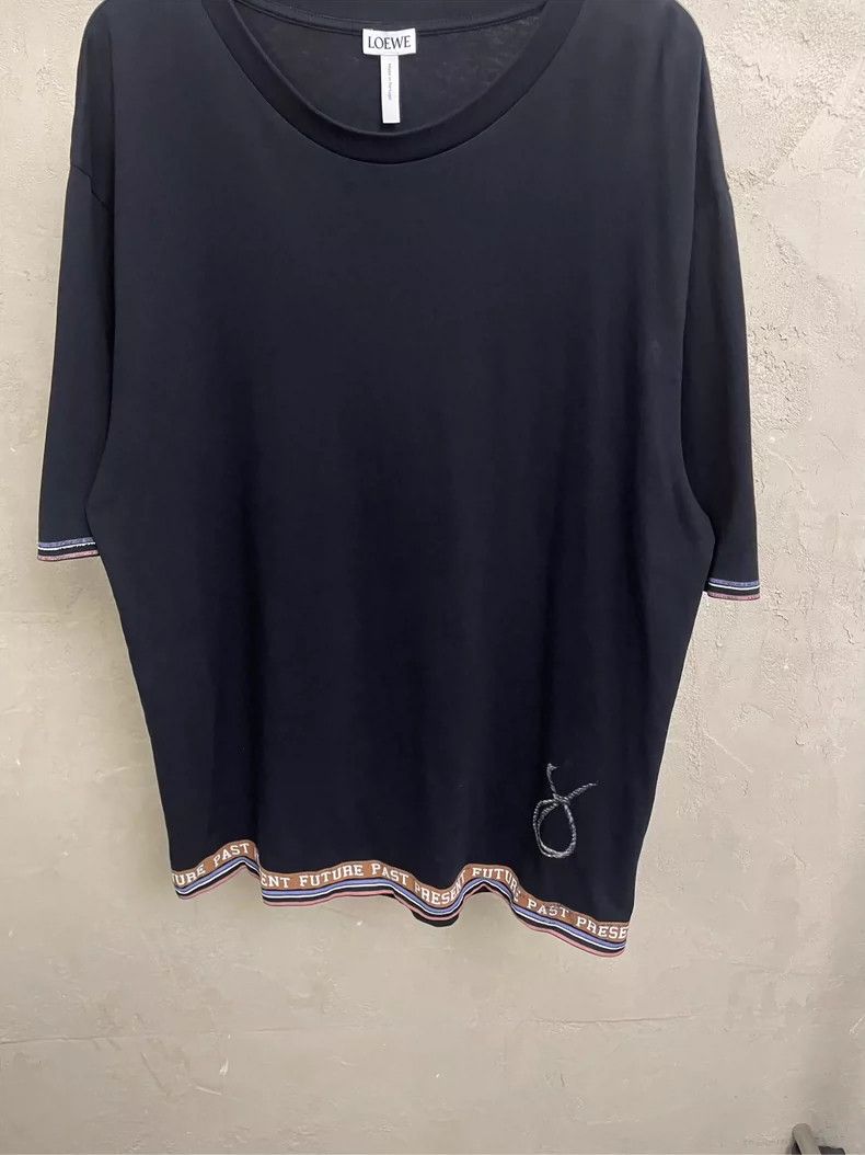 Loewe LOEWE Black short sleeve T-shirt with large Logo of oil la Size L / US 10 / IT 46 - 3 Thumbnail