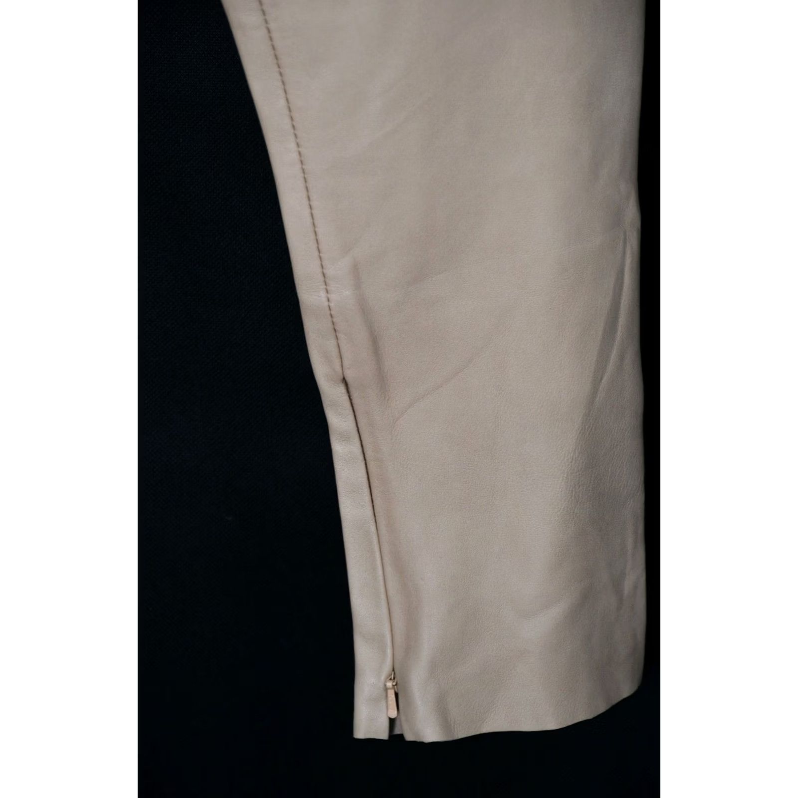 Vintage VIVIKES LUX EDITION PANTS Women's 40 Beige Leather Jeans Comfortable Style Leather Pants 40 Womens Size 27" / US 4 / IT 40 - 5 Thumbnail