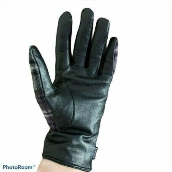 Other Leather and Tartan Gloves Sz M Size ONE SIZE - 4 Thumbnail