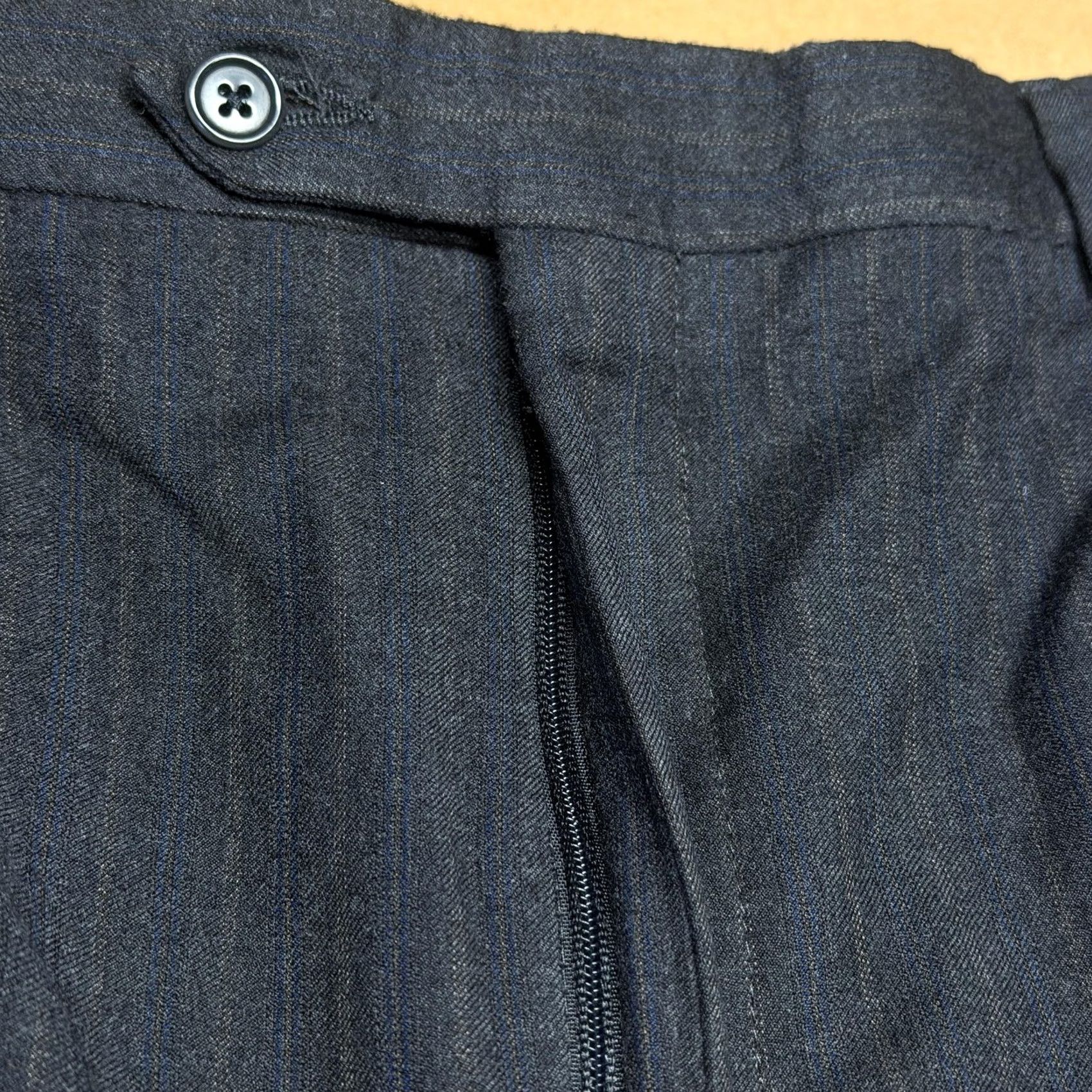 Vintage Turnbury Mens 38x32 Gray Wool Pants - Formal Dress Slim Fit Size US 38 / EU 54 - 6 Thumbnail
