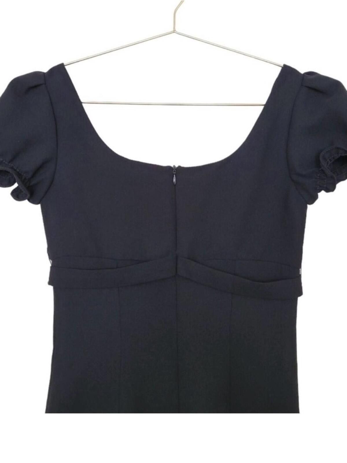 Unknown London Black Puff Sleeve Belted Sheath Dress Size M / US 6-8 / IT 42-44 - 7 Thumbnail