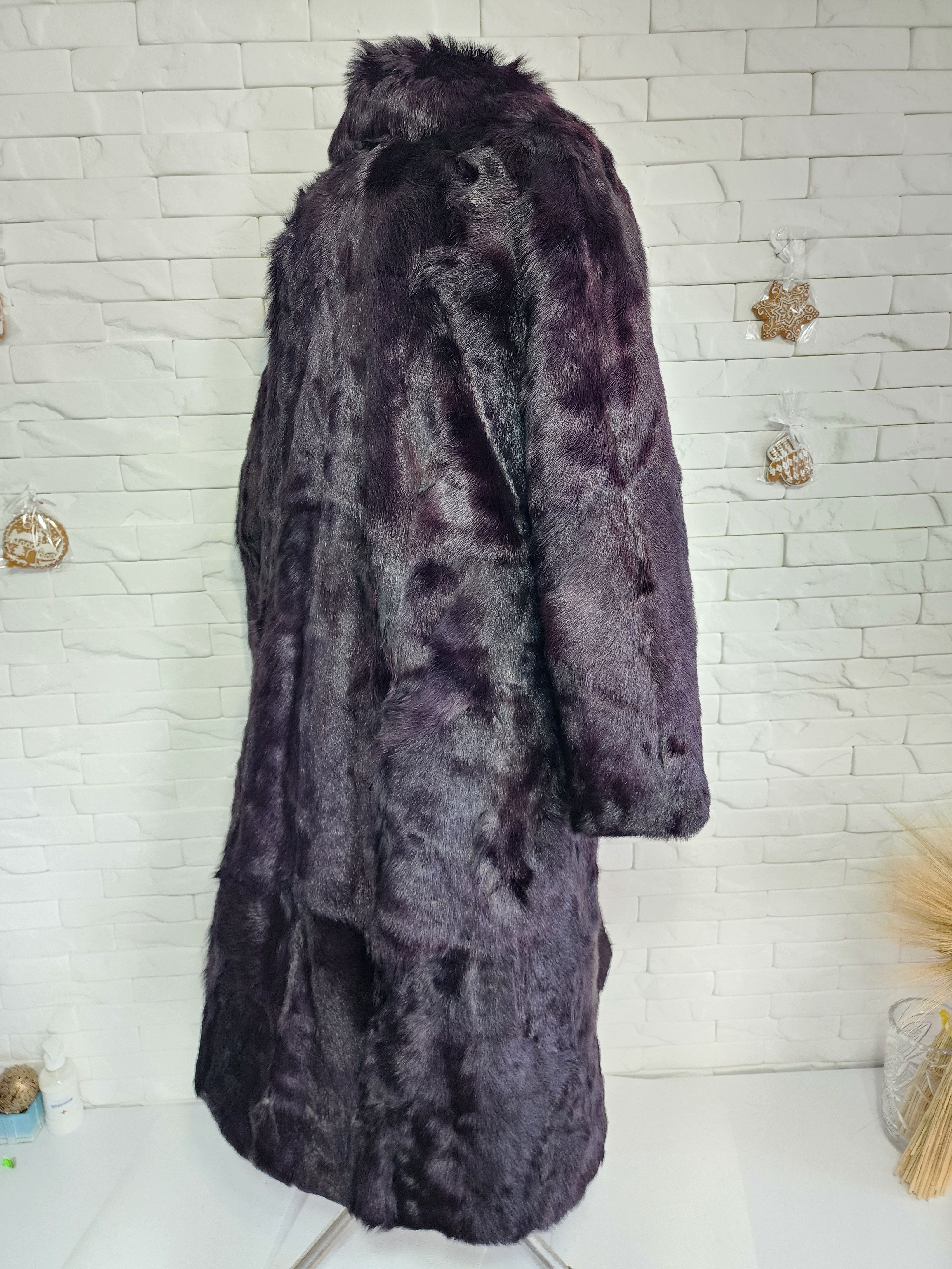 Furla Black Goat Fur Coat: Women's Warm Outerwear Size XXL / US 16-18 / IT 52-54 - 6 Thumbnail