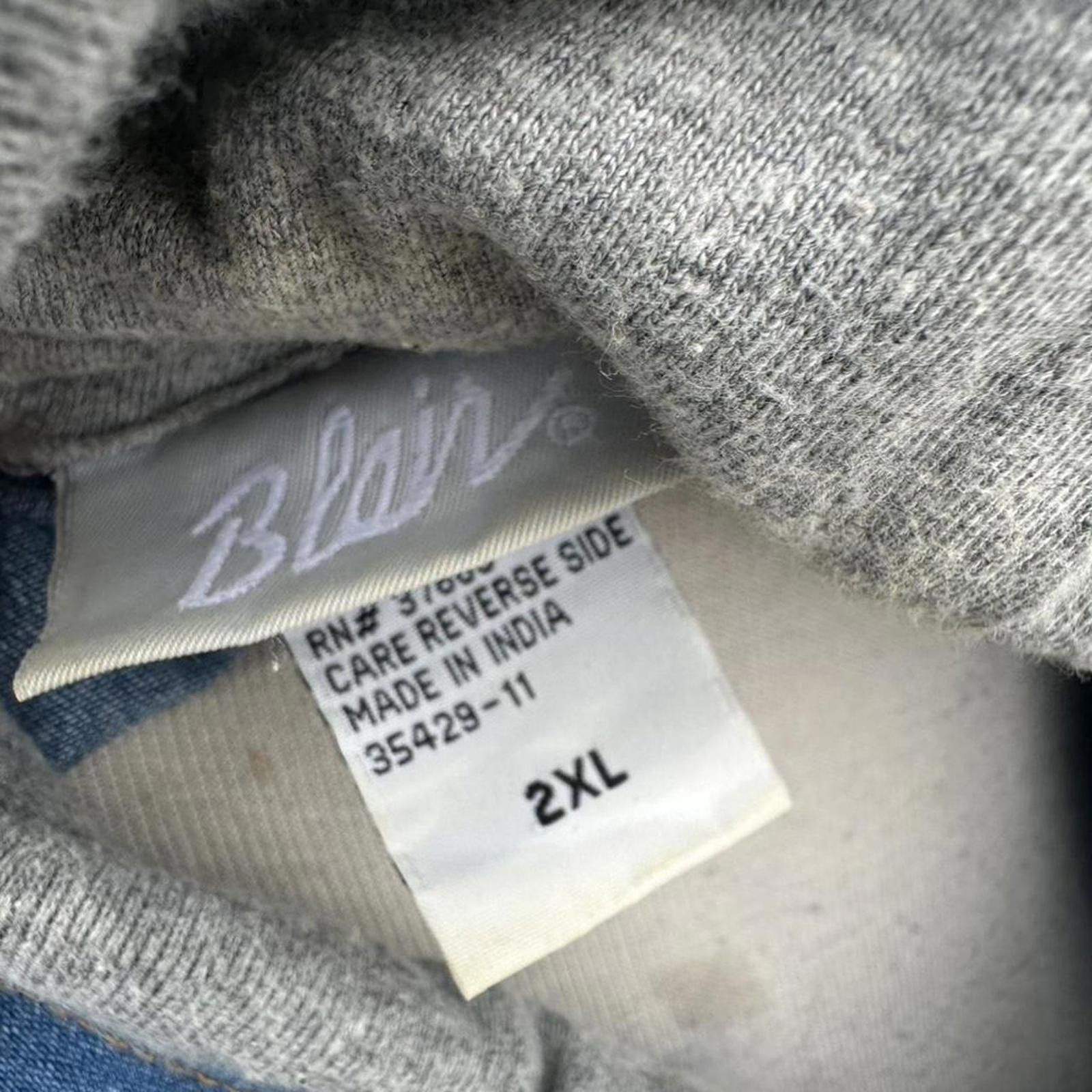Blair Lightweight blue cotton jacket with hoodie #winterjacket Size XXL / US 16-18 / IT 52-54 - 4 Thumbnail