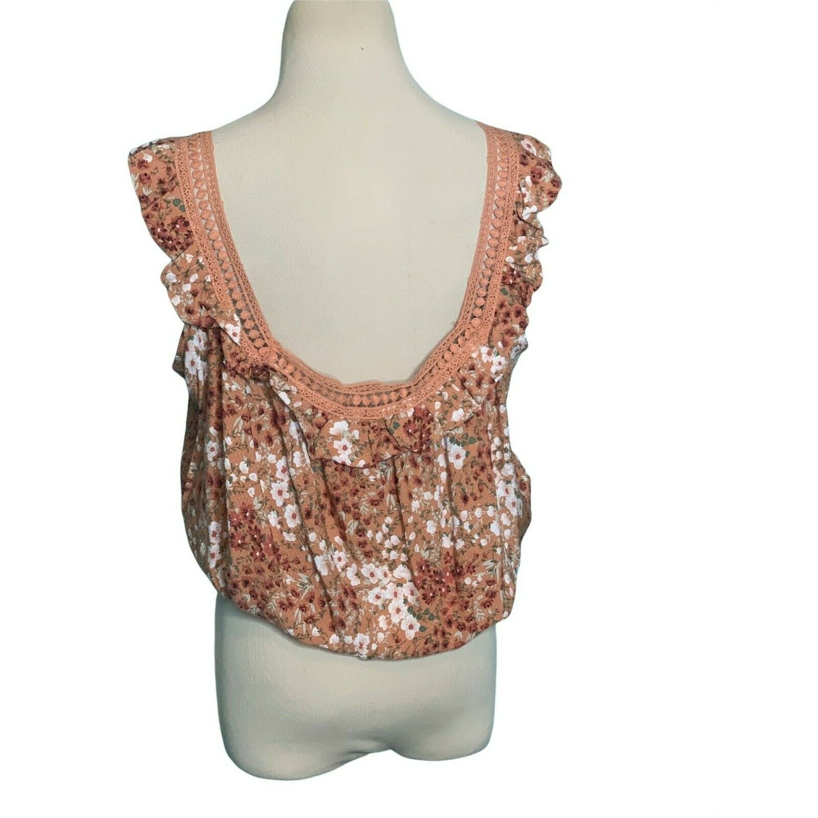 Cynthia Rowley Cynthia Rowley brown floral sleeveless crop top size small Size S / US 4 / IT 40 - 2 Thumbnail