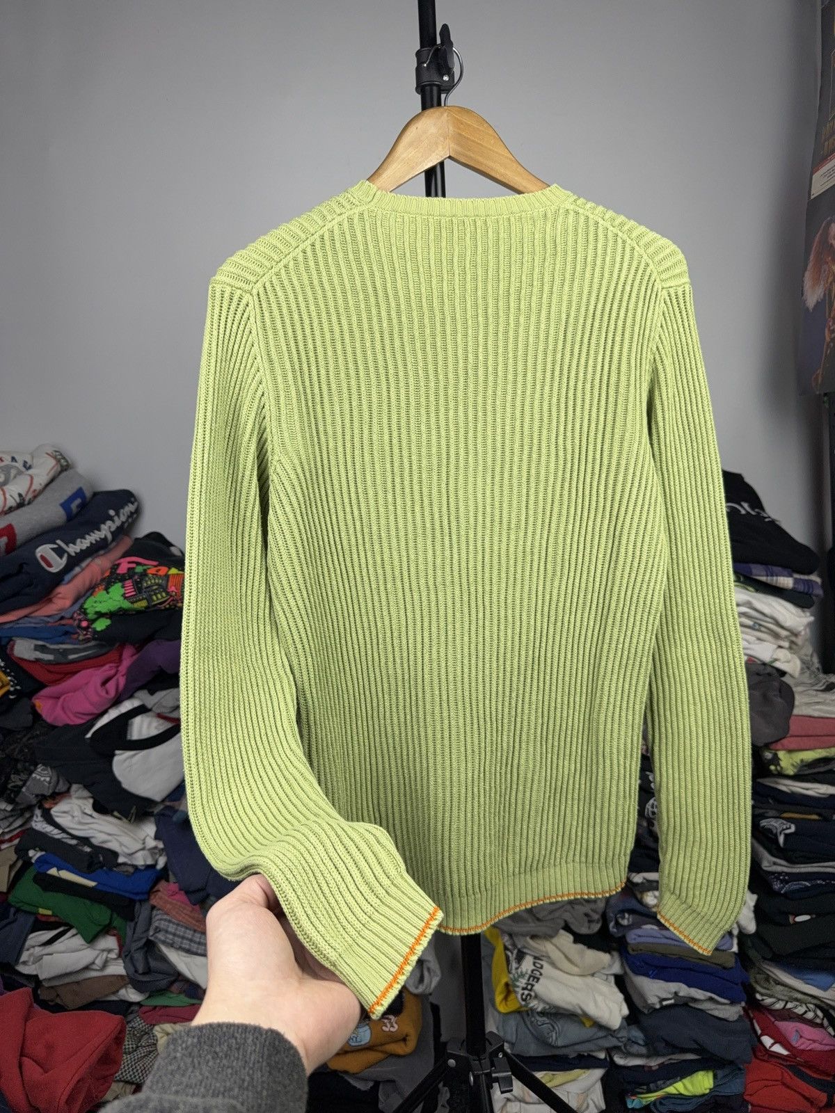 Hugo Boss Avant Garde 00s Hugo Boss Green Ribbed Knit Cotton Sweater Size US M / EU 48-50 / 2 - 11 Thumbnail
