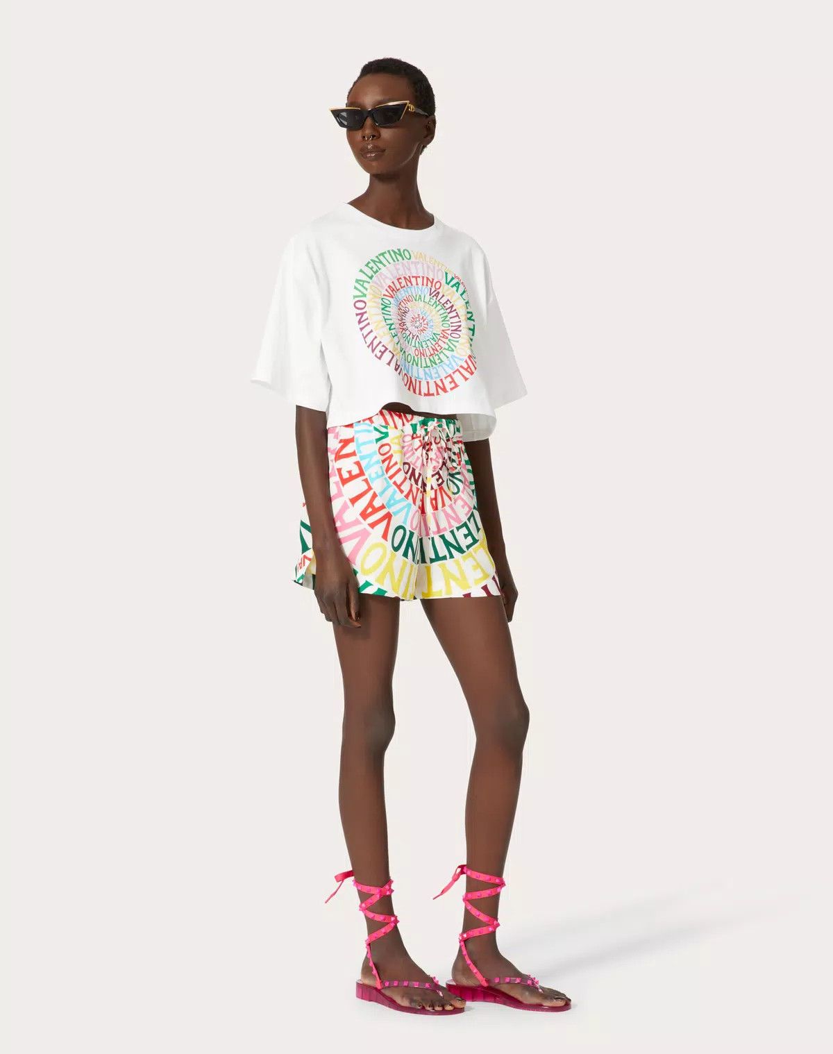 Valentino o1s1wg110625 Loop Jersey T-Shirt in White Size L / US 10 / IT 46 - 3 Thumbnail