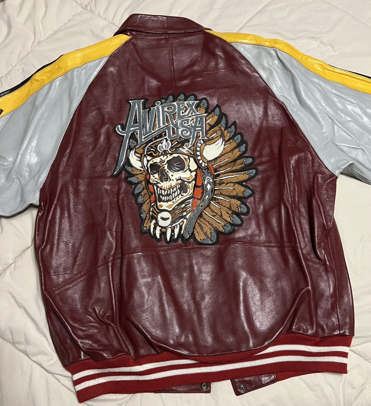 Avirex Avirex leather jacket burgundy good condition xl Size US XL / EU 56 / 4 - 5 Thumbnail