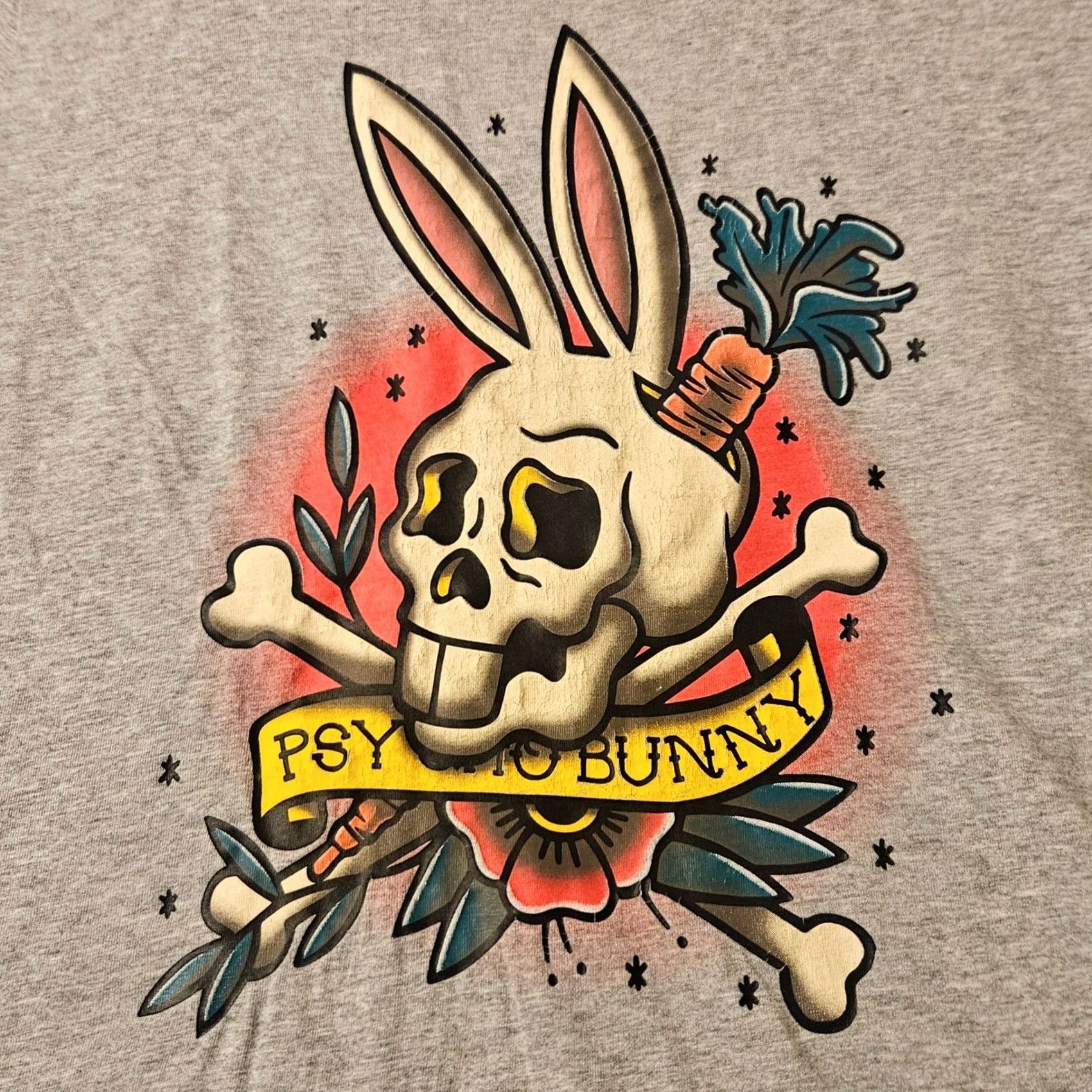 Psycho Bunny Psycho Bunny Graphic Tee Mens Size 5 Heather Grey Pima Cotton Tattoo Skull Bunny Size US S / EU 44-46 / 1 - 4 Thumbnail
