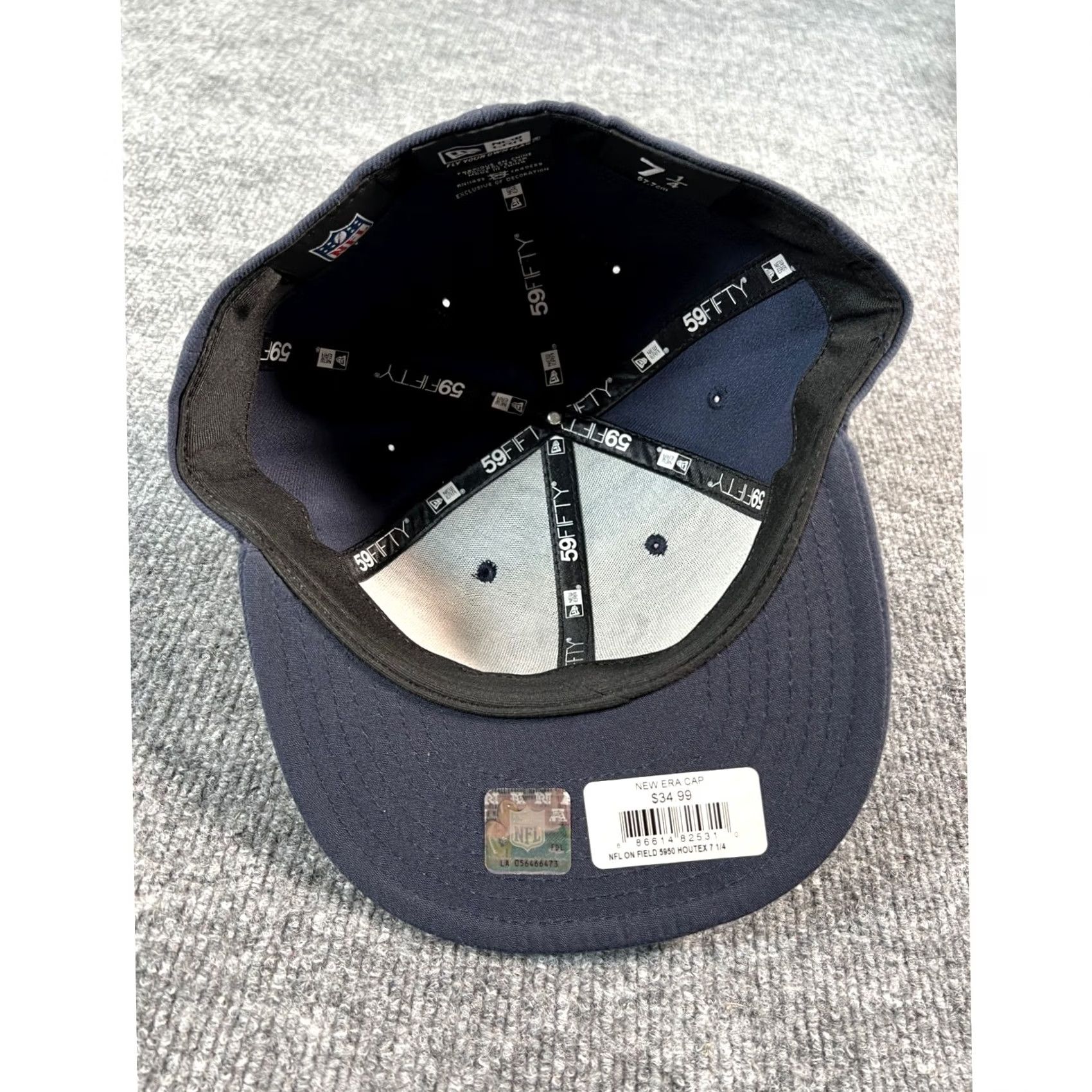 New Era New Era Houston Texans Hat Mens 7 1/4 Navy Blue 59FIFTY NFL On Field Fitted Cap Size ONE SIZE - 5 Thumbnail