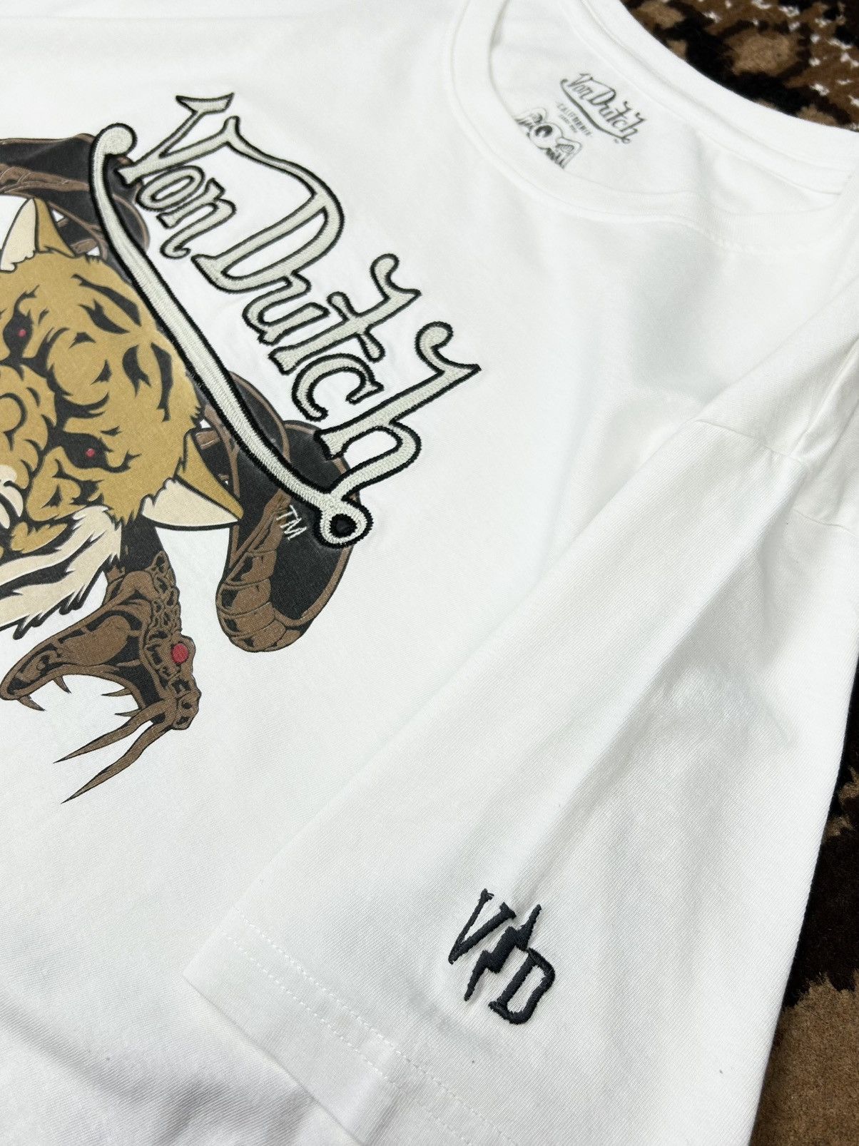 Ed Hardy × Vintage × Von Dutch Rare Von Dutch tee Tiger Embroidered Logo Vintage Y2K Size US XL / EU 56 / 4 - 6 Thumbnail