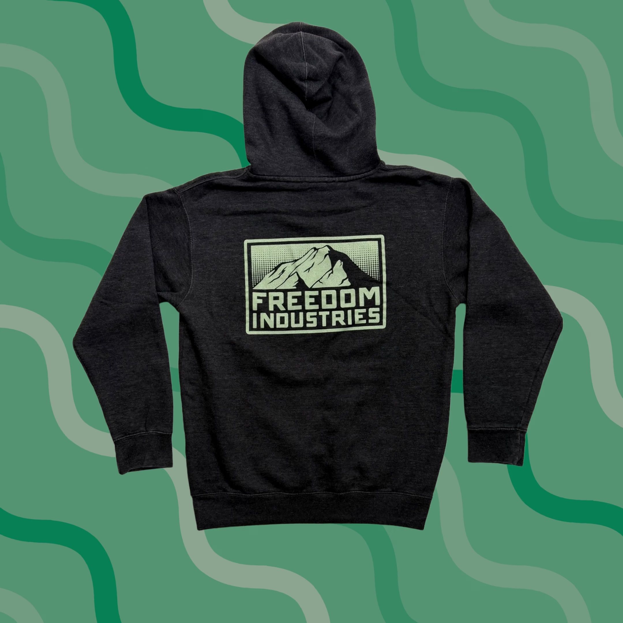 Industrie Freedom Industries Hoodie Mens M Gray Fleece Pullover Graphic Print Hooded Pockets Crew Neck Size US M / EU 48-50 / 2 - 1 Thumbnail