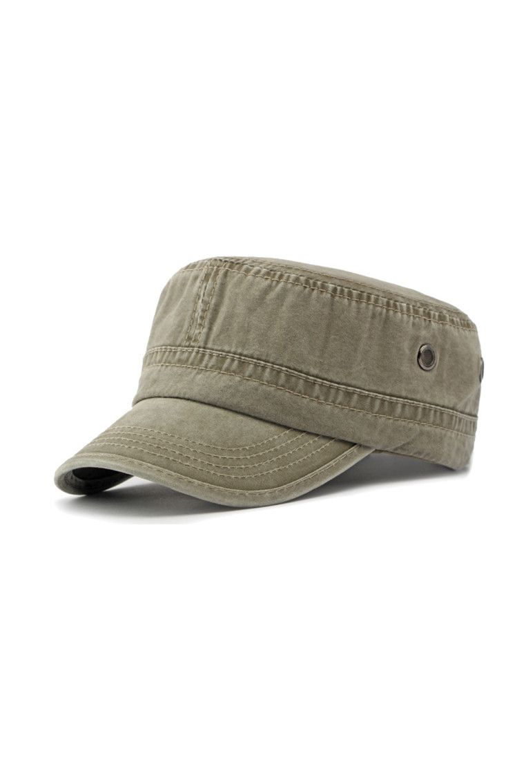 Other Khaki Japanese Flat Top Military Hat Size ONE SIZE - 2 Thumbnail