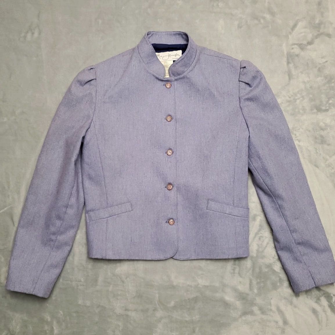 Vintage VINTAGE Jennifer Moore Outfit 2 Piece Skirt Jacket Womens Sz 8 Blue Wool Blend Minimalist 90s Retro Casual Size 30" / US 8 / IT 44 - 2 Thumbnail
