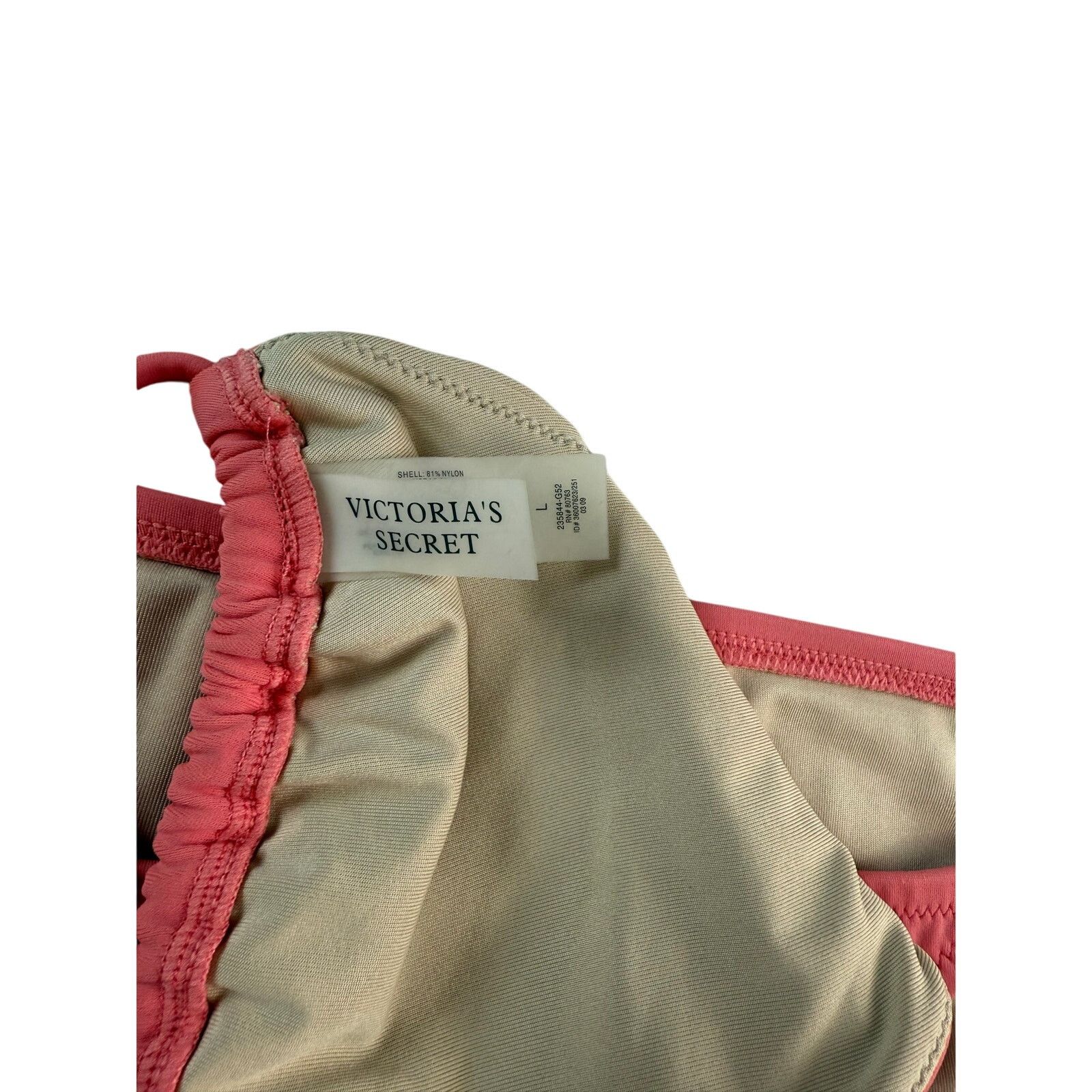 Victoria's Secret Victoria's Secret Coral Pink Swimsuit, Chain Detail, Sz L Size L / US 10 / IT 46 - 3 Thumbnail