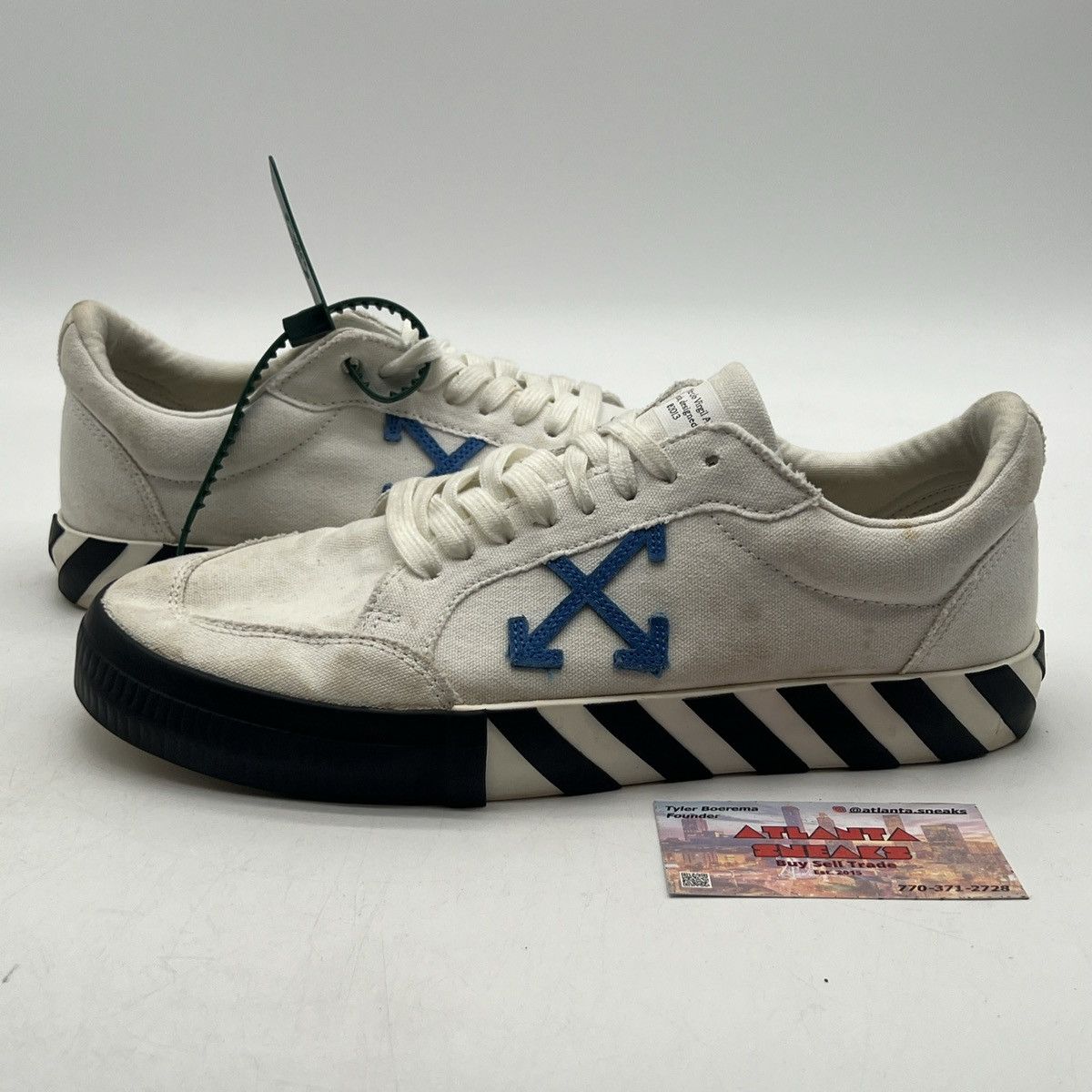 Off-White Off white low vulc canvas white blue Size US 9 / EU 42 - 1 Thumbnail