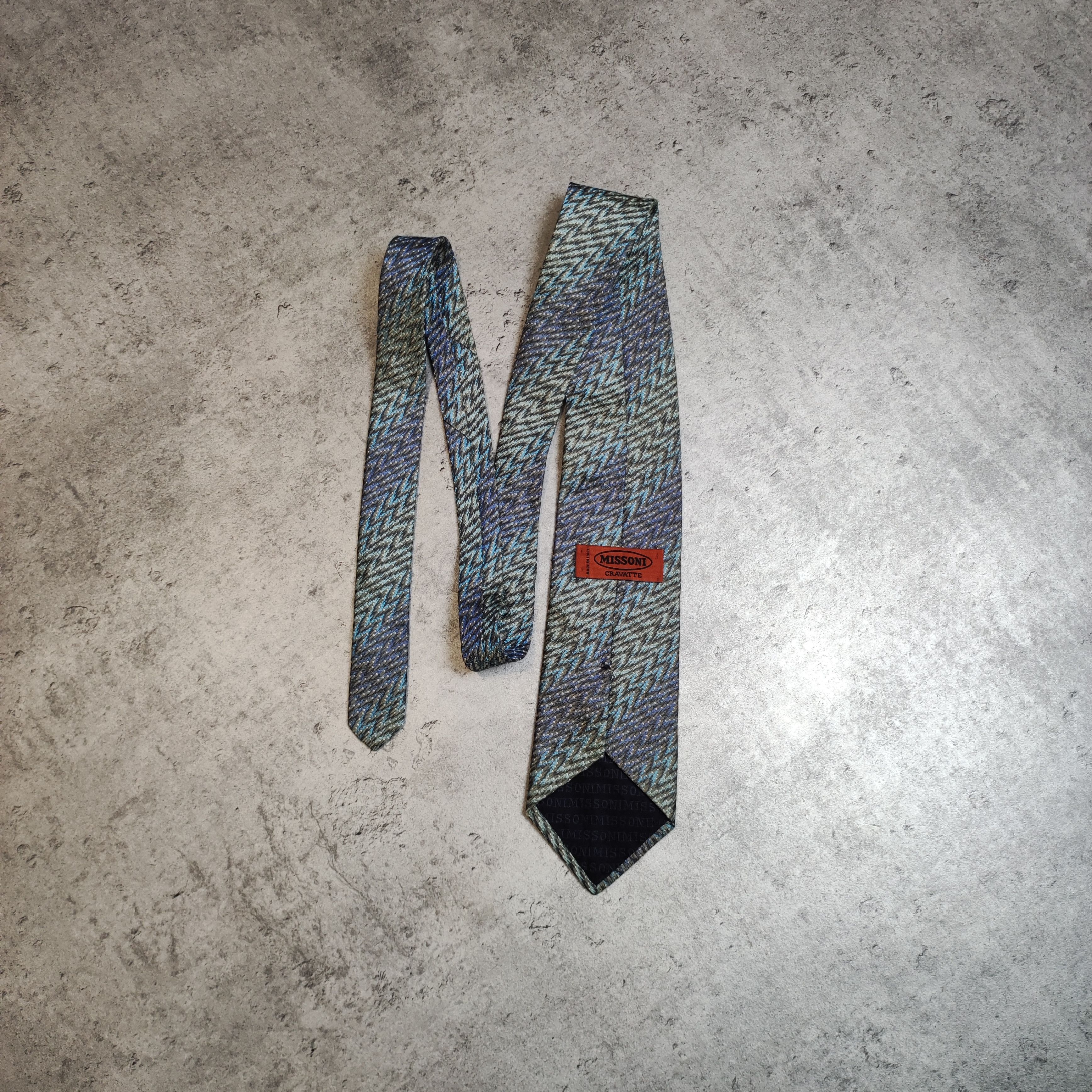 Missoni × Vintage RARE 90s Missoni Cravatte Silk Vintage Abstract Tie Size ONE SIZE - 1 Thumbnail