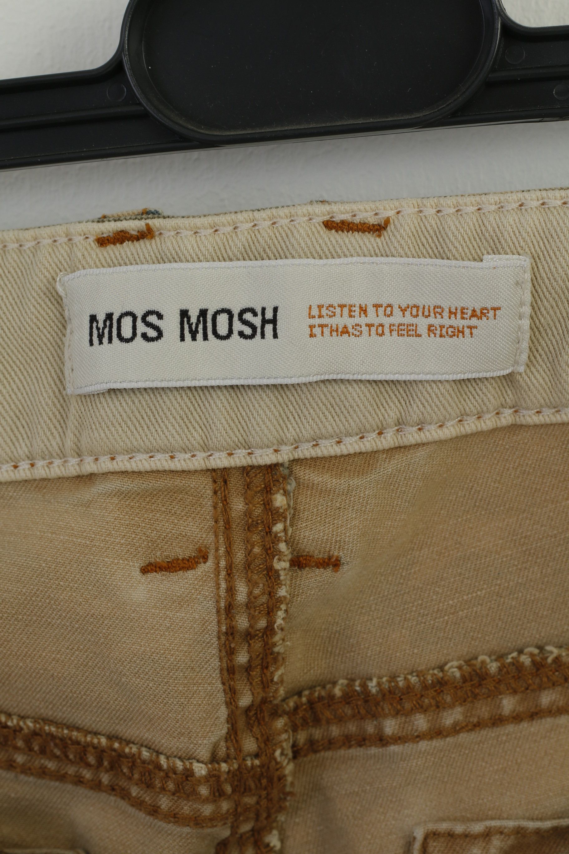 Vintage MOS MOSH Women 28 Jeans Trousers Beige 0057 Size 28" / US 6 / IT 42 - 4 Thumbnail