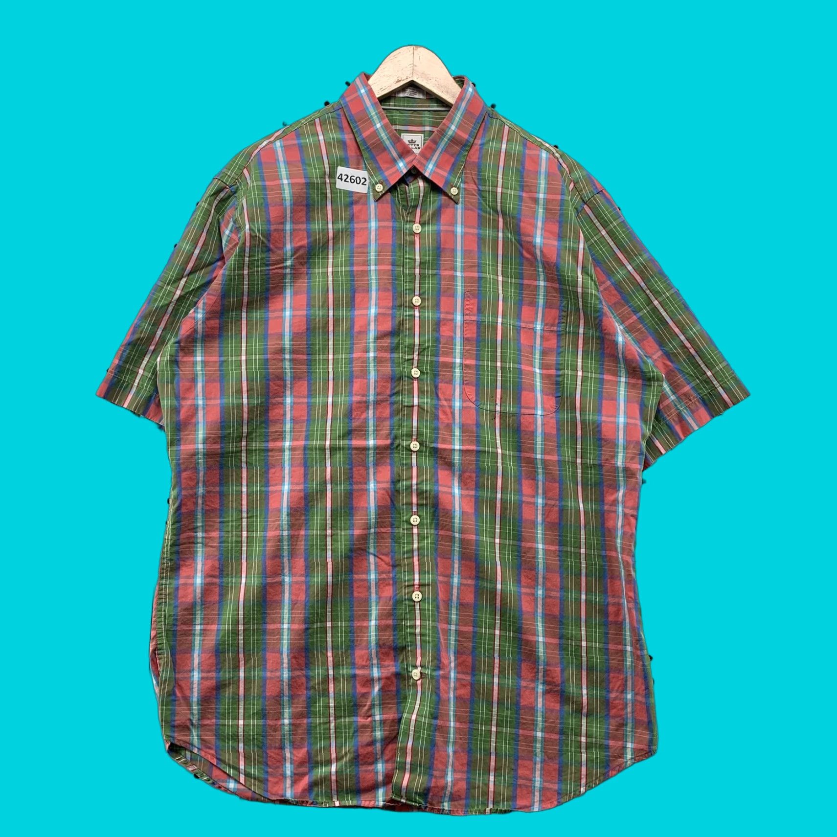 Peter Millar Peter Millar Shirt Short Sleeve Button-Down Mens Large Plaid Green Pink Casual Button-Up Apparel Size US L / EU 52-54 / 3 - 1 Thumbnail