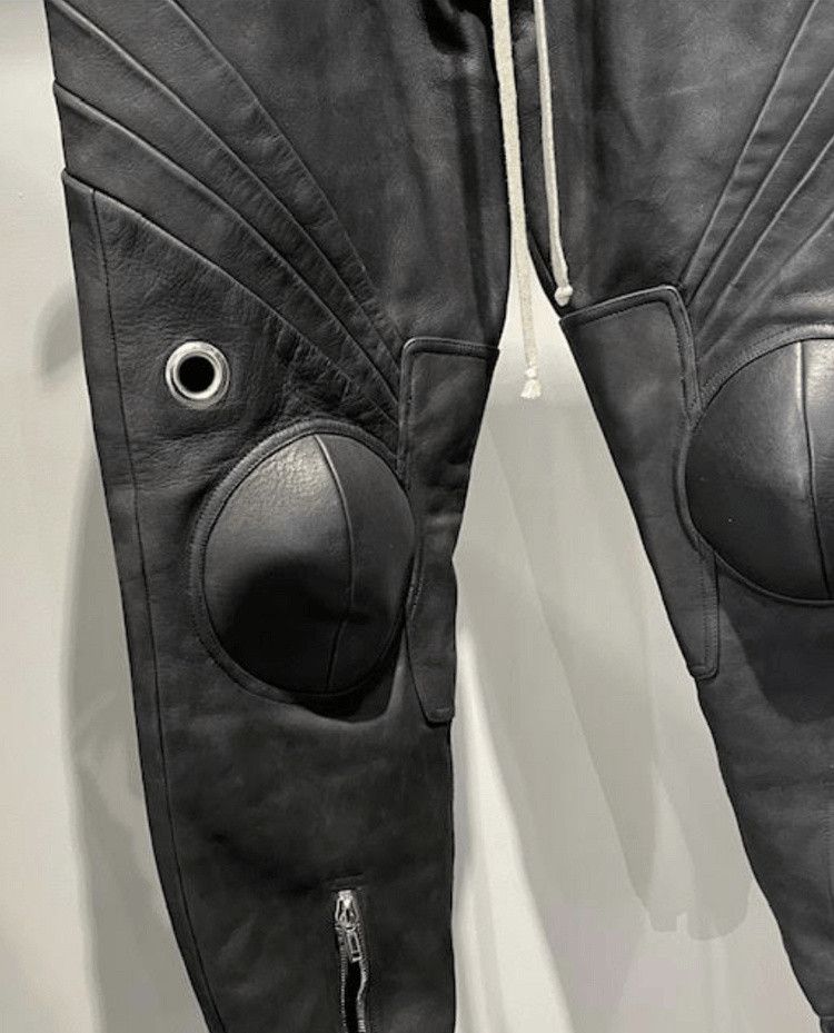 Rick Owens Performa Knee Padded Leather Biker Trousers Size US 38 / EU 54 - 4 Thumbnail