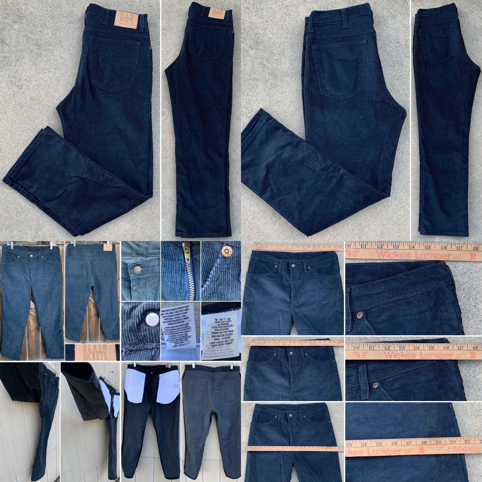 Vintage VINTAGE JC Penney Plain Pockets corduroy pants Men 34x30 Blue USA Waist 35in Solid 75% Cotton 25% Polyester Size US 34 / EU 50 - 8 Thumbnail