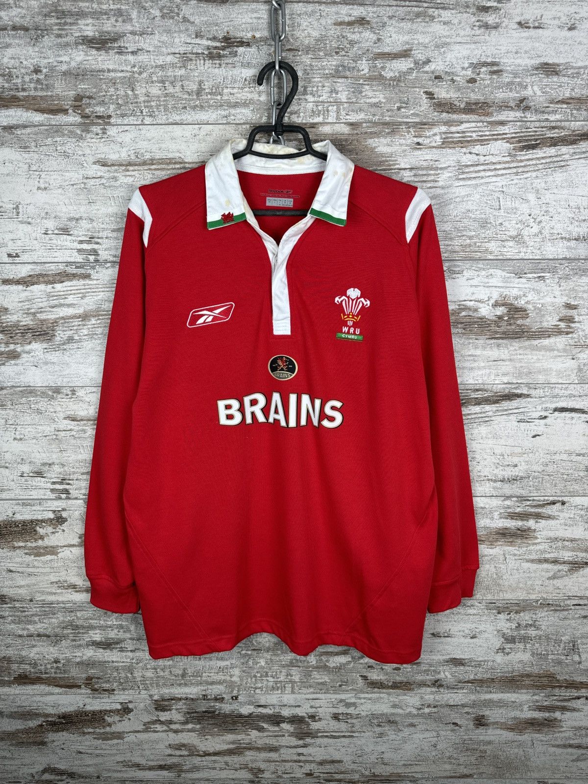 Reebok Mens Vintage Reebok 00s Wales rugby shirt jersey sweatshirt Size US L / EU 52-54 / 3 - 2 Thumbnail