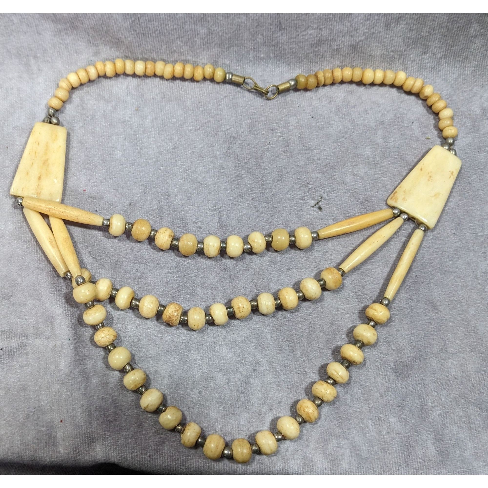 Other Vintage Tribal Carved Cow Bone Statement Necklace Size ONE SIZE - 6 Thumbnail