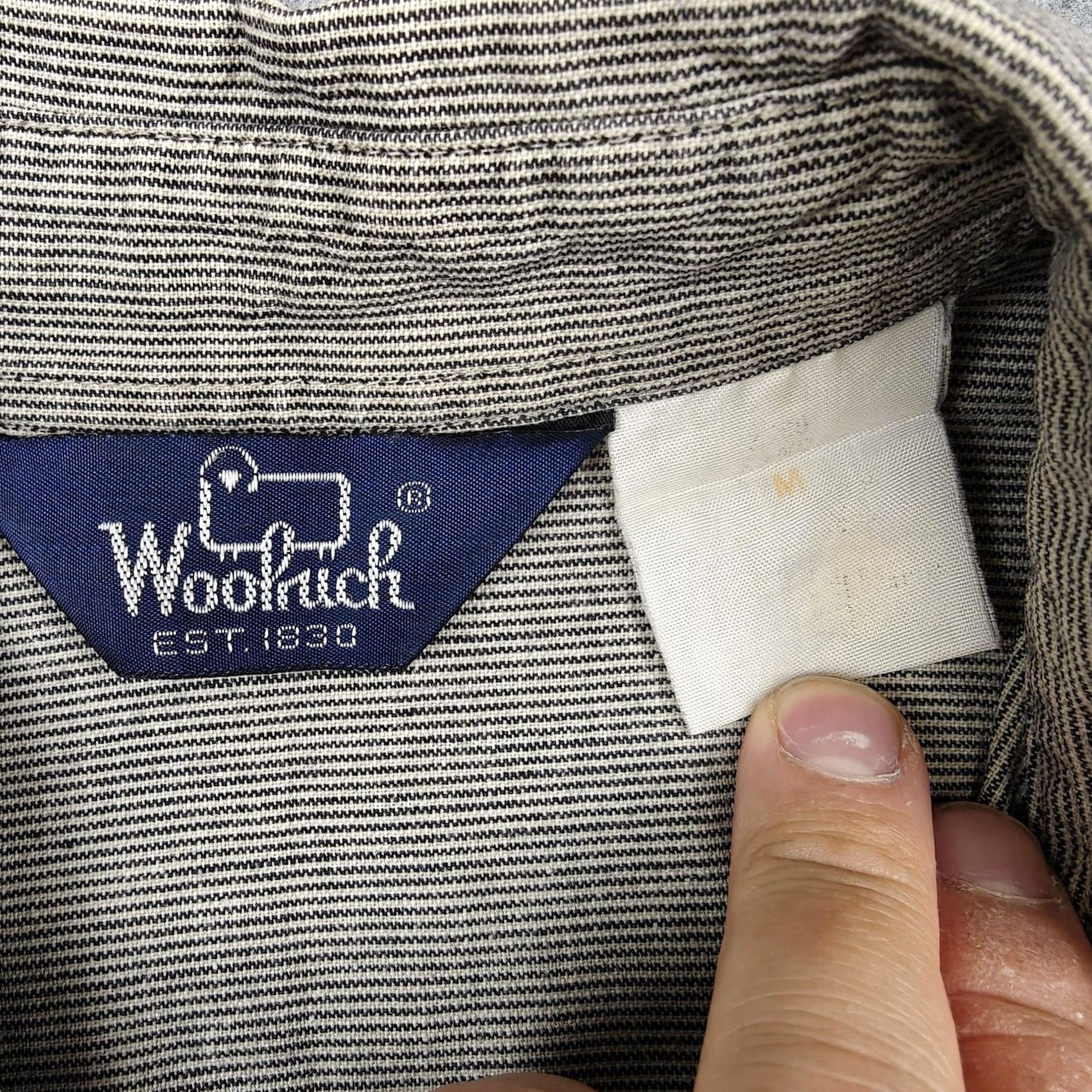 Vintage VINTAGE Woolrich Shirt Mens L Beige Striped Short Sleeve Button Up Casual Size US L / EU 52-54 / 3 - 3 Thumbnail