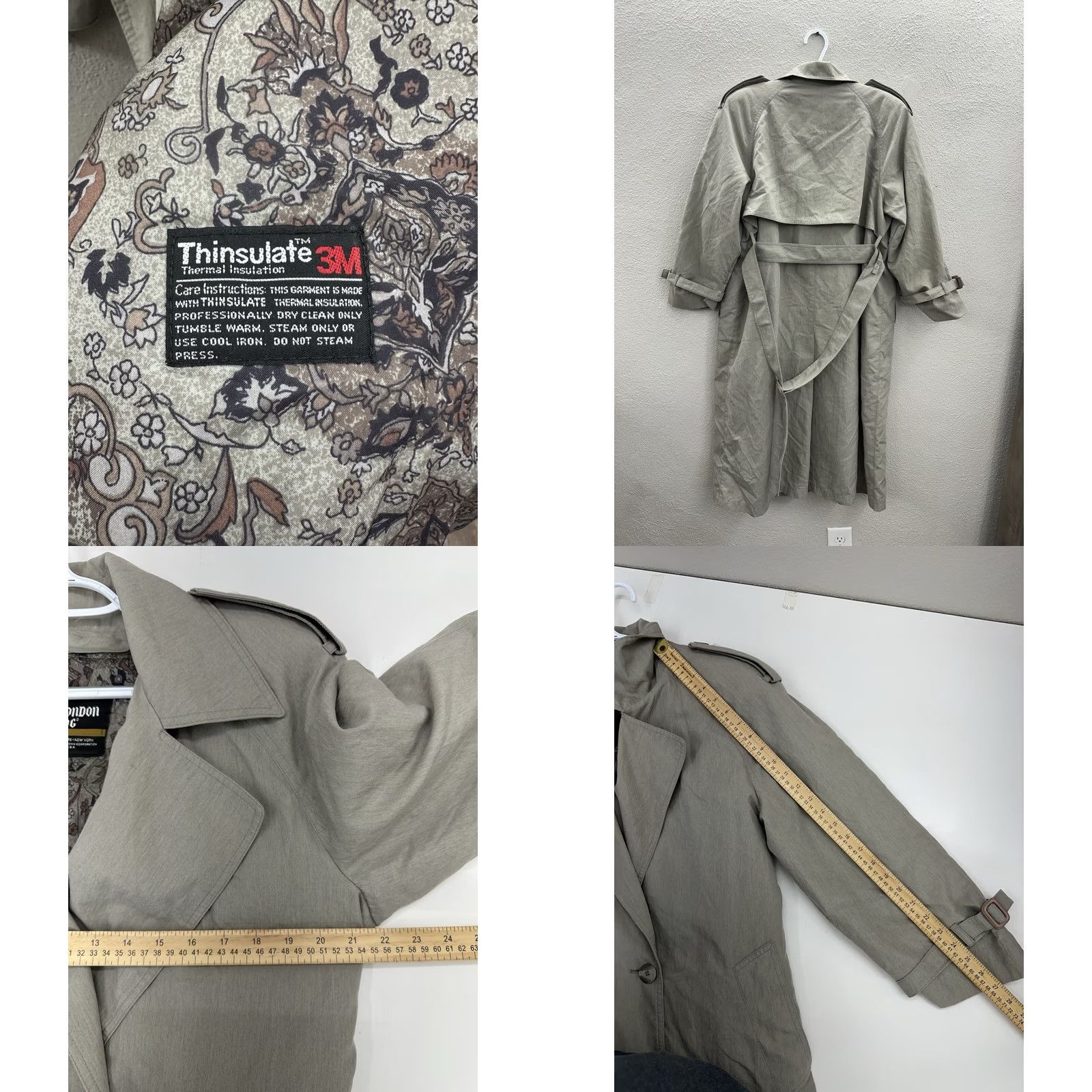 London Fog VINTAGE London Fog Womens Long Trench Coat Petite 12P Brown Thinsulate Lined Coat Womens Size XL / US 12-14 / IT 48-50 - 8 Thumbnail
