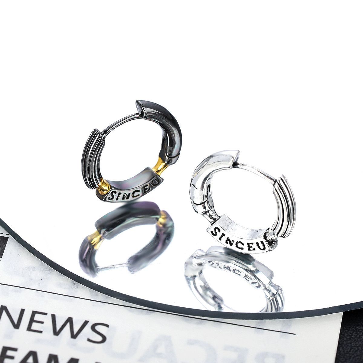 Jewelry × Sterling Silver Punk Earrings One Pairs Chrome Jewelry Size ONE SIZE - 5 Thumbnail