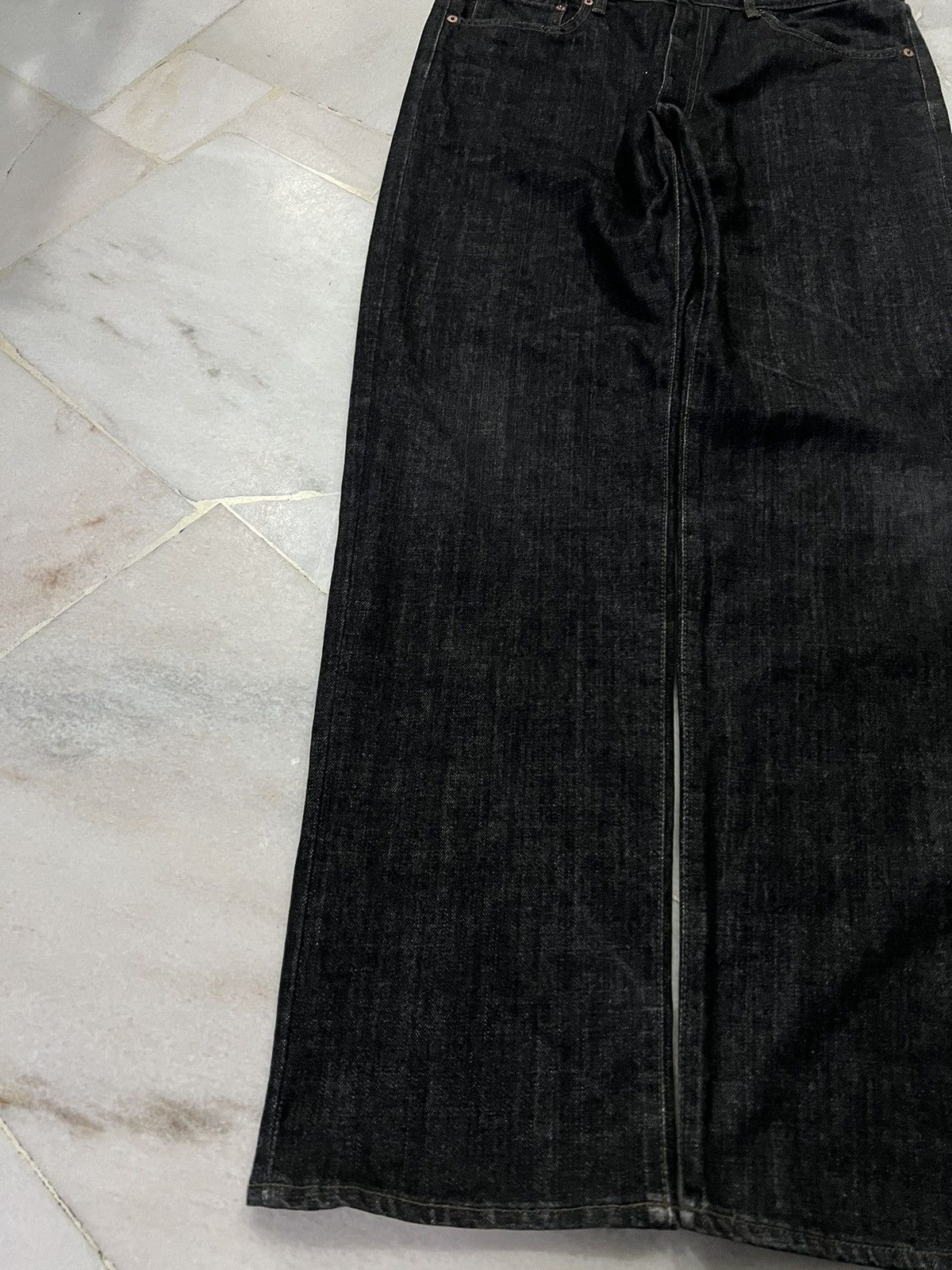 If Six Was Nine × Japanese Brand 💥BAGGY💥VINTAGE 90’S BOBSON CHESSKING SUPER BLACK JEANS Size US 33 - 3 Thumbnail