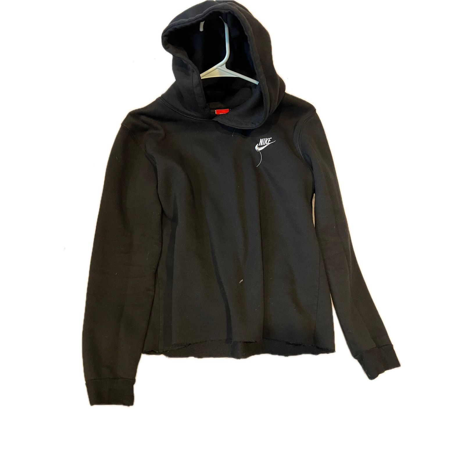 Nike Nike Black Pullover Hoodie Mens L (Hem Cut/Altered) Size US L / EU 52-54 / 3 - 1 Thumbnail