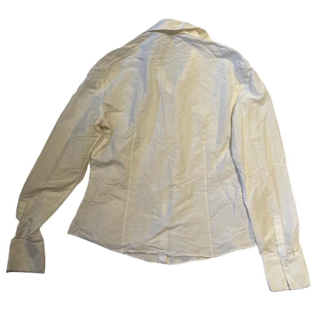 Elie Tahari Elie Tahari White Button Up Blouse Size Medium Lace Front Size M / US 6-8 / IT 42-44 - 7 Thumbnail