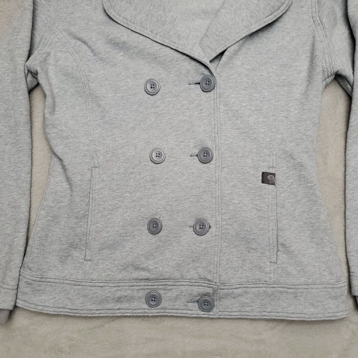 Mountain Hardwear VINTAGE Mountain Hardware Jacket Women M Gray Blue Hooded Knit Fleece Outdoor Gorp Size M / US 6-8 / IT 42-44 - 2 Thumbnail