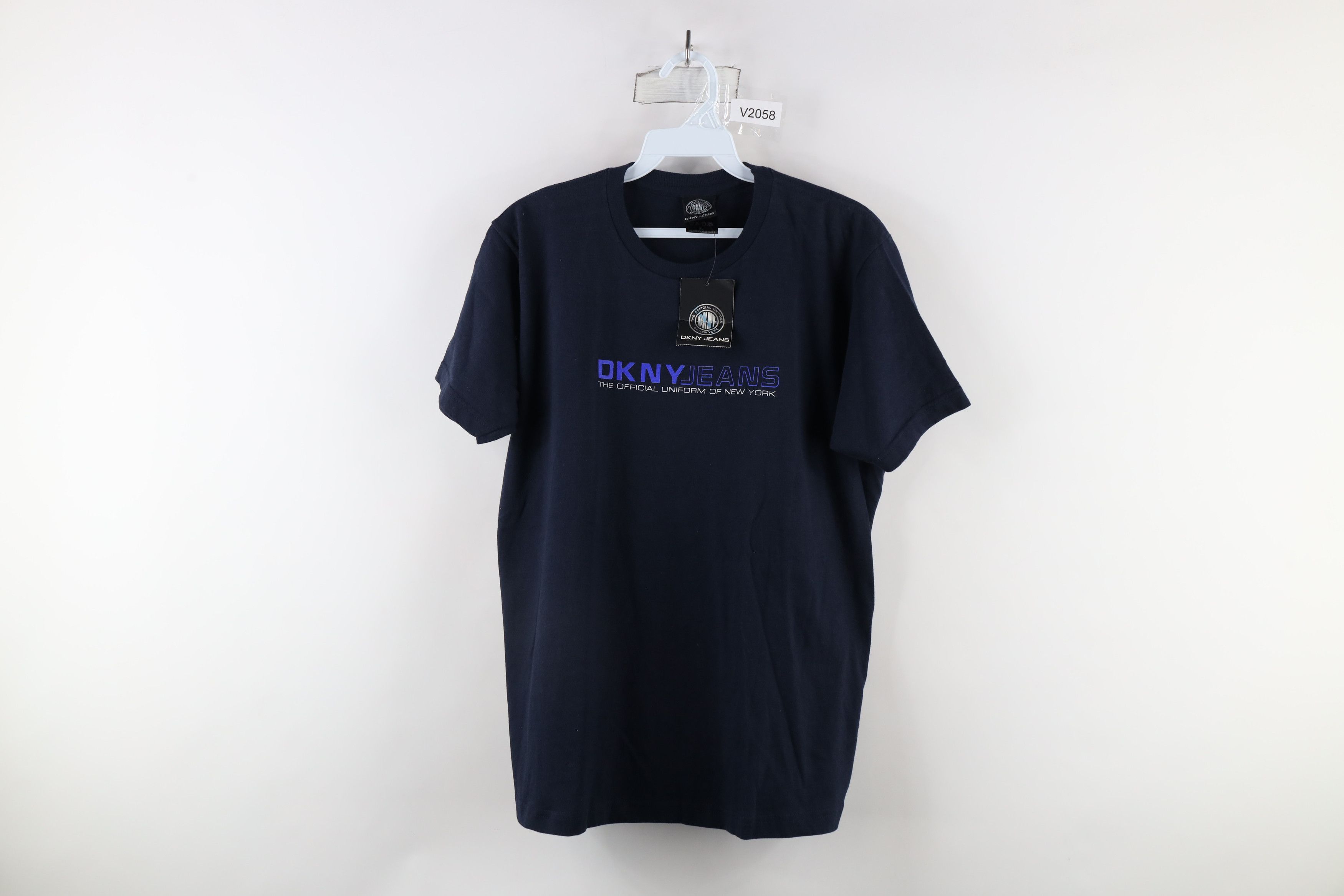 DKNY × Vintage Deadstock Vintage 90s DKNY Short Sleeve T-Shirt Blue USA Size XL / US 12-14 / IT 48-50 - 1 Thumbnail