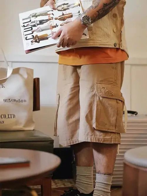 Japanese Brand 20SS Indigo Union Japan Khaki Military Shorts Size US 31 - 3 Thumbnail