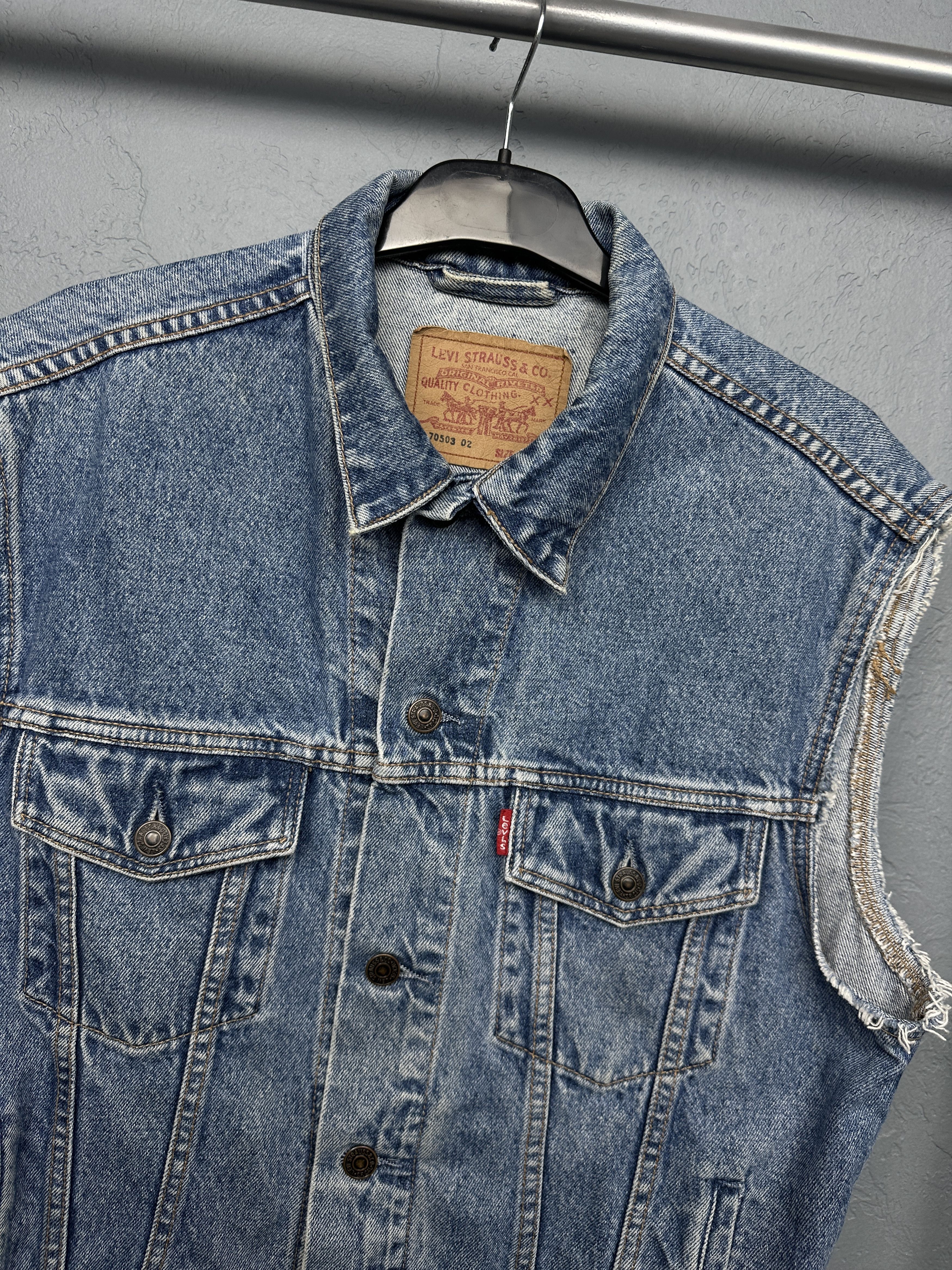 Levi's Levi's 90s Vintage Mens Denim Vest Size US M / EU 48-50 / 2 - 2 Thumbnail