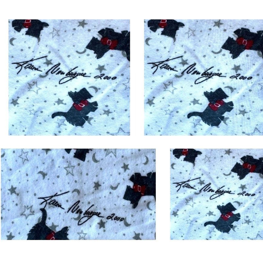 Designer × Vintage Vintage Karen Neuburger 2000 Scottie Dog Fabric White Flanne Size ONE SIZE - 5 Thumbnail
