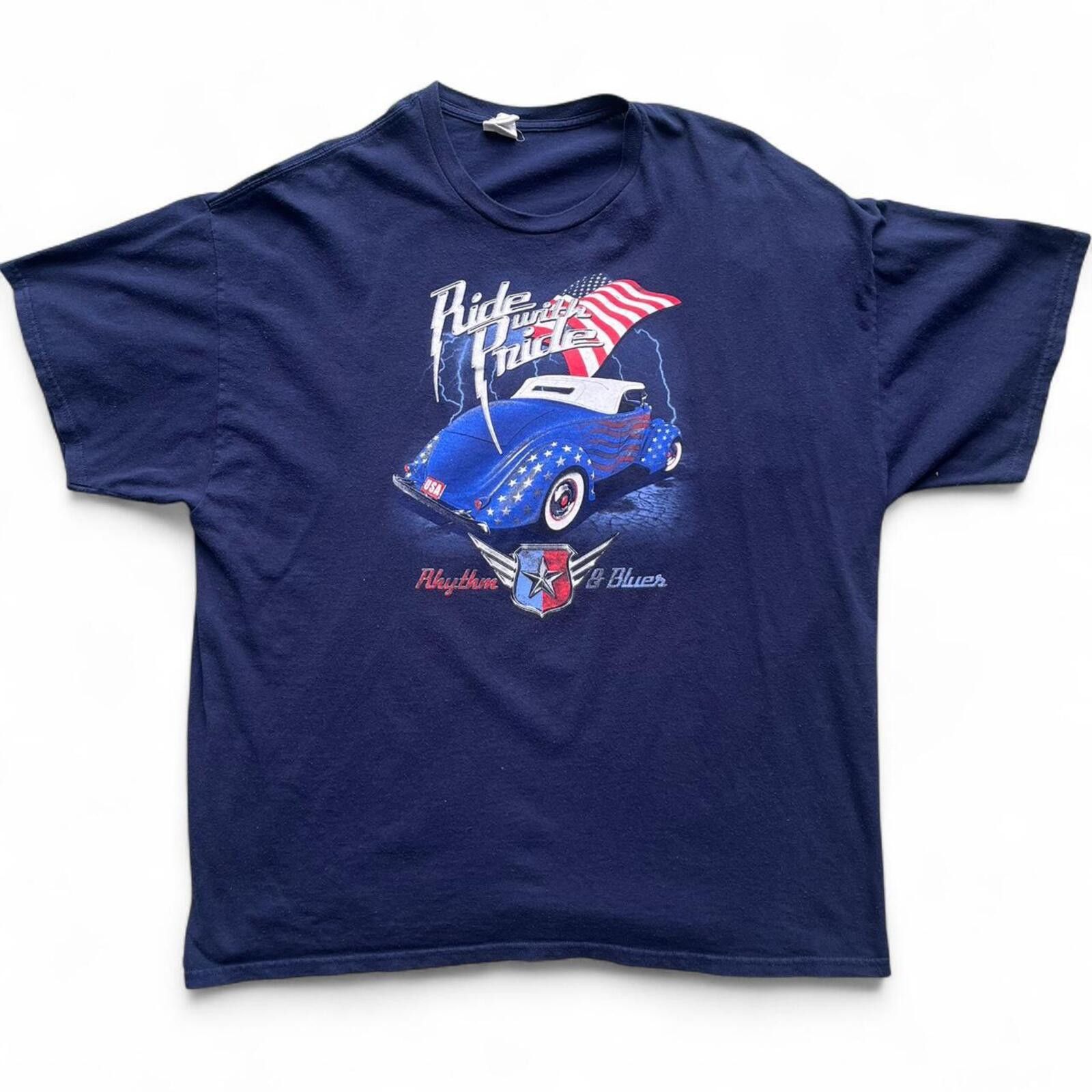 Gildan Vintage Rhythm & Blues Hot Rod Graphic Navy T-Shirt Size 2XL Size US XXL / EU 58 / 5 - 1 Thumbnail