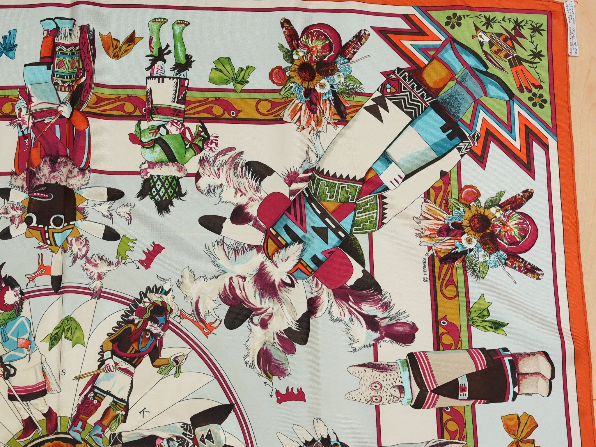 Hermes Hermes Scarf Kachina by Kermit Oliver 90 cm silk native Size ONE SIZE - 4 Thumbnail