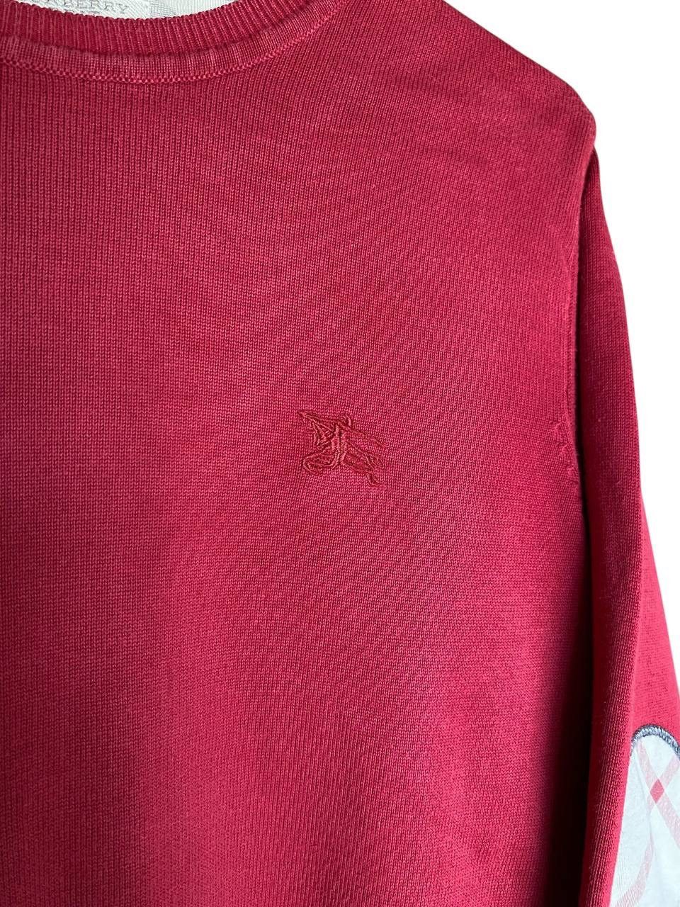 Burberry Burberry Brit cotton knit sweater red nova check elbow patch Size US S / EU 44-46 / 1 - 6 Thumbnail