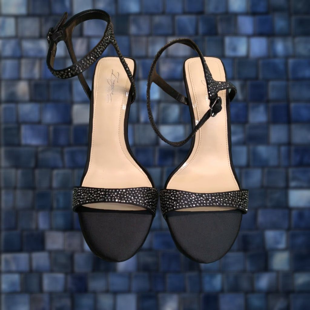 Vince Camuto Imagine Deluxe Satin Embellished High Heels 11M Black