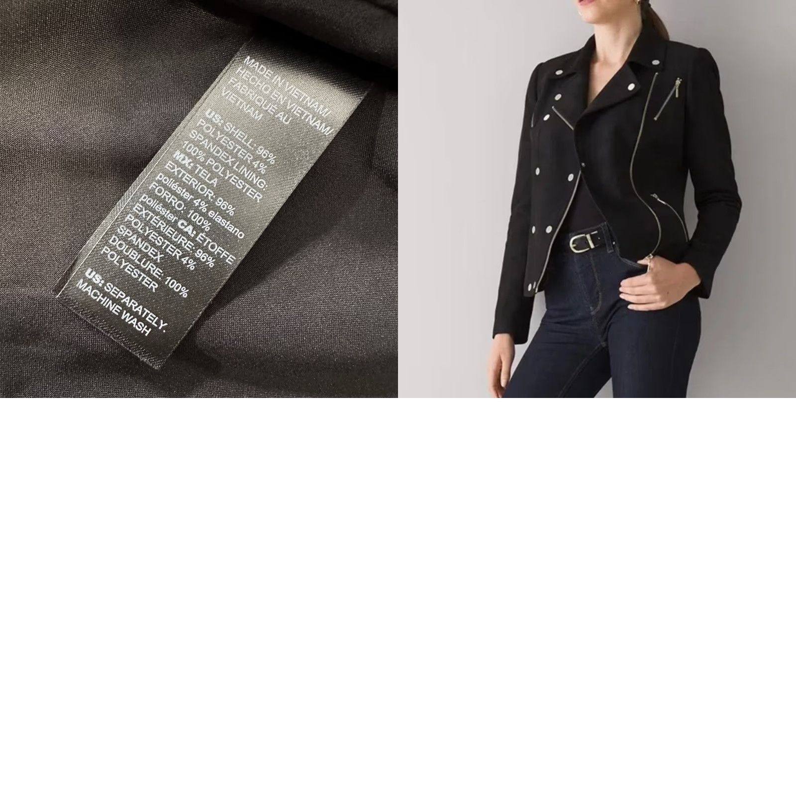 White House Black Market VINTAGE White House Black Market Suede Moto Jacket Womens 6 Black WHBM Jacket Women Black 90s Motorcycle Style Prints No Abbrev Size M / US 6-8 / IT 42-44 - 8 Thumbnail