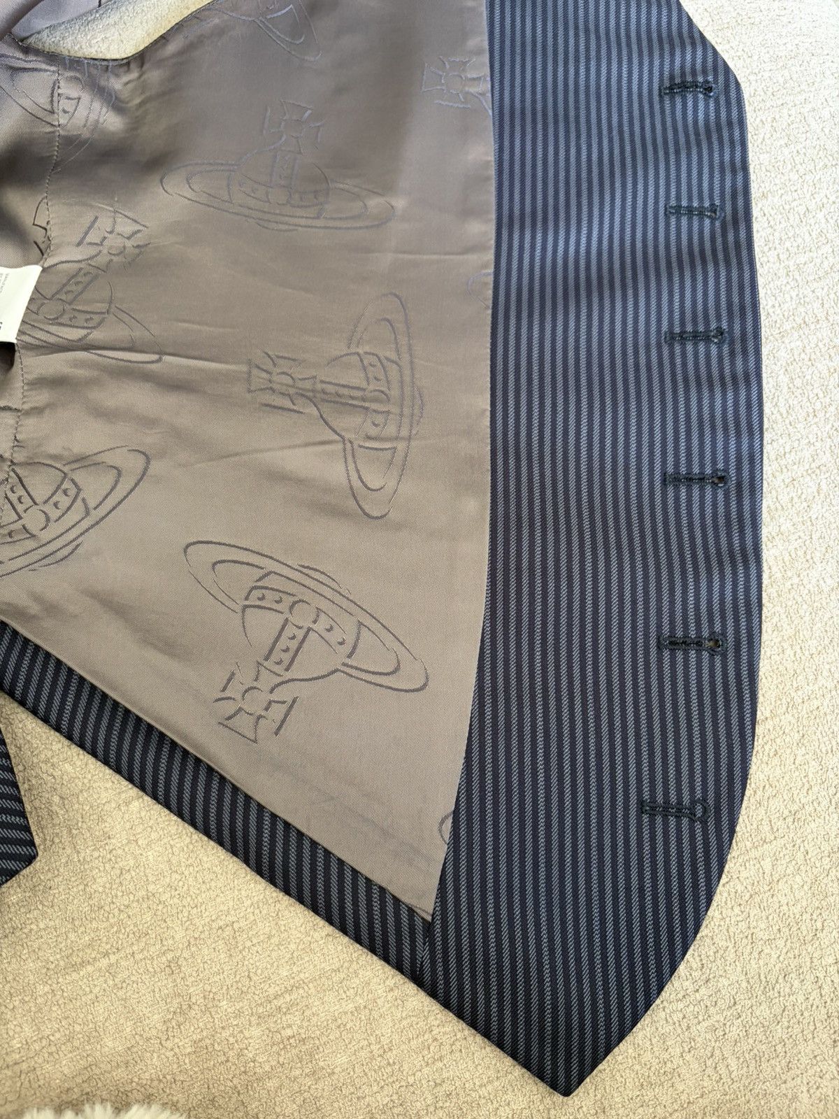 Vivienne Westwood Mourning Stripe Waistcoat Size 48R - 12 Thumbnail