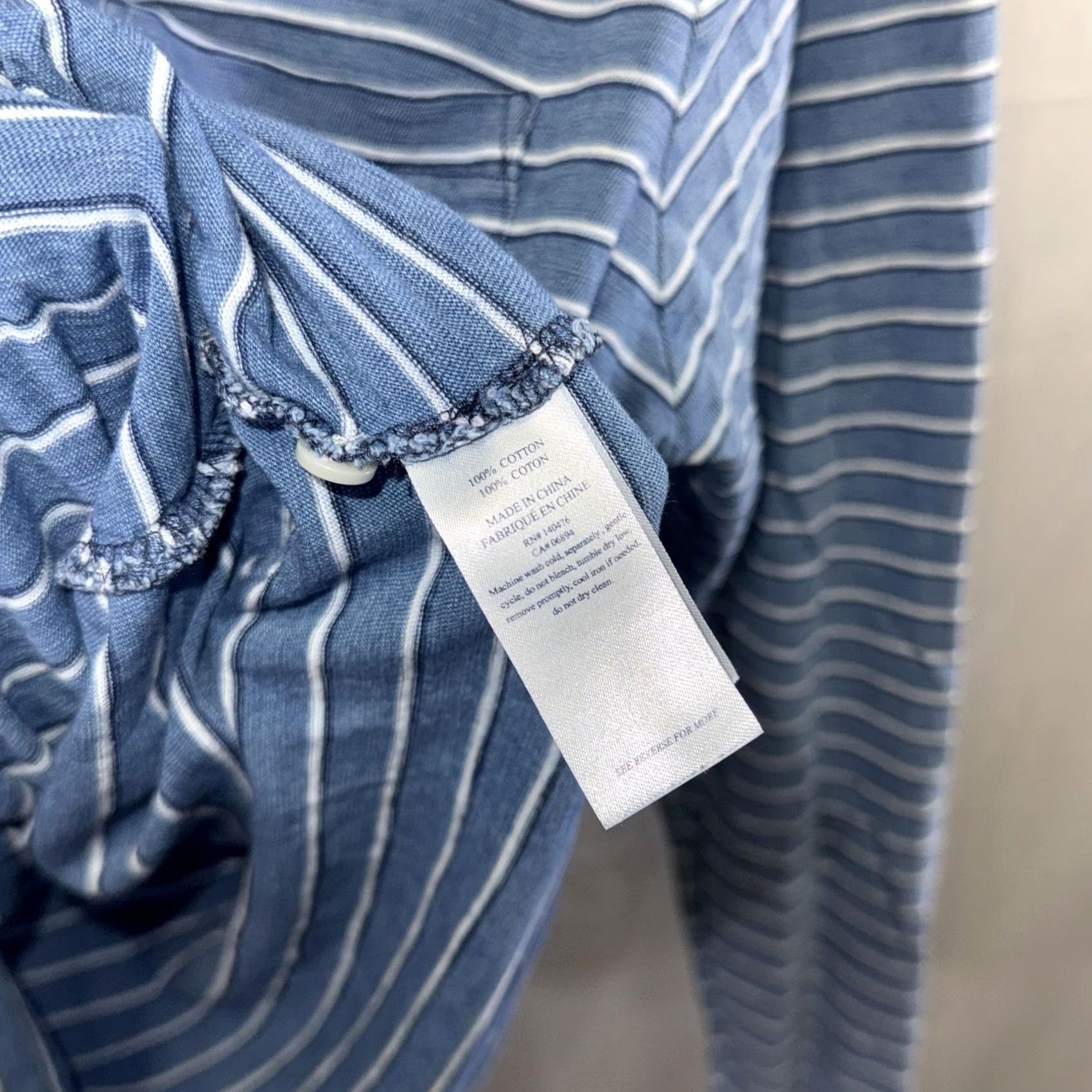 Faherty Faherty Shirt Mens Medium Blue White Striped Long Sleeve Cotton Pocket Pullover Size US M / EU 48-50 / 2 - 5 Thumbnail