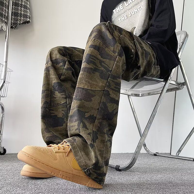 Japanese Brand × Jean Retro camouflage straight leg wide leg jeans Size US 32 / EU 48 - 4 Thumbnail