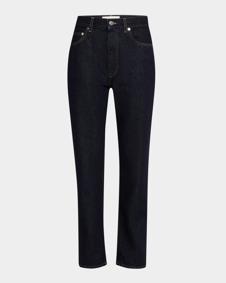 Loulou de Saison o1s22i1n1024 Organic Cotton Tapered Jeans in Blue Size 24" / US 00 / IT 34 - 1 Thumbnail